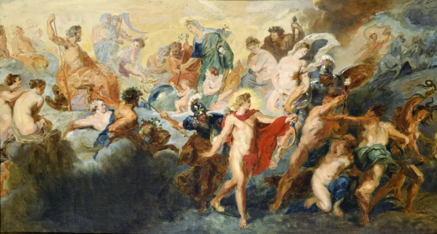 Copy after the painting by Rubens "The Council of the Gods" - Pierre