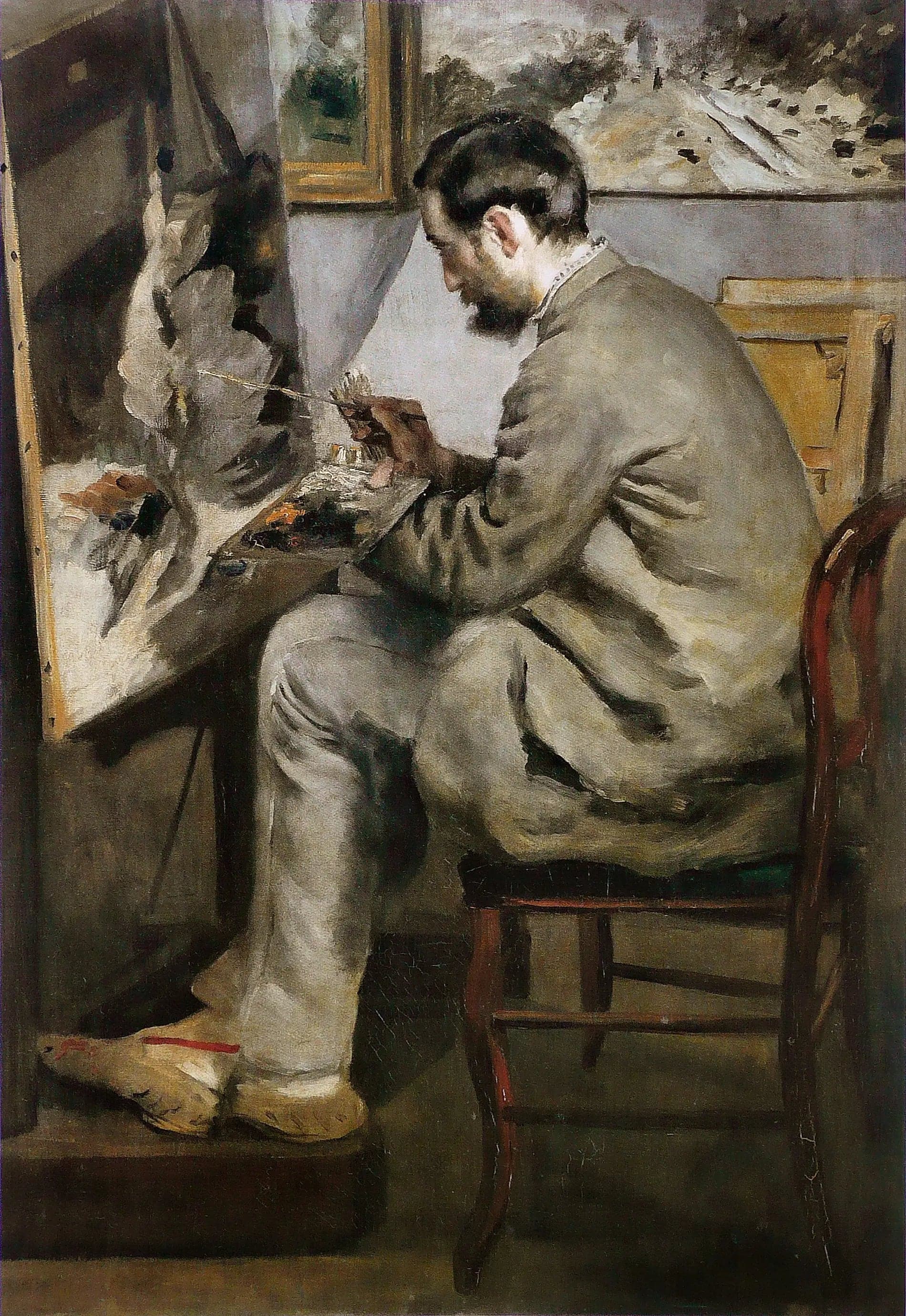Frédéric Bazille Painting at His Easel - Pierre