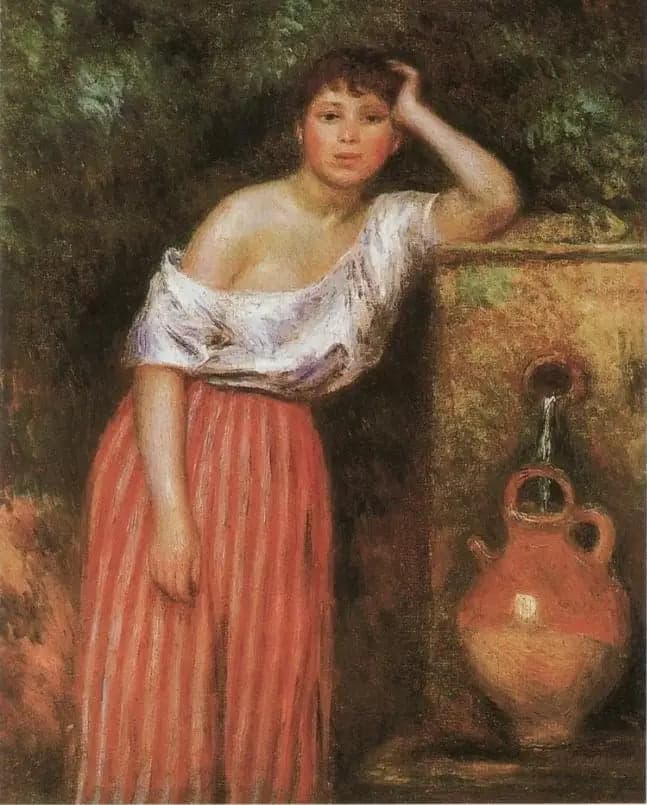 Girl Next to a Fountain - Pierre