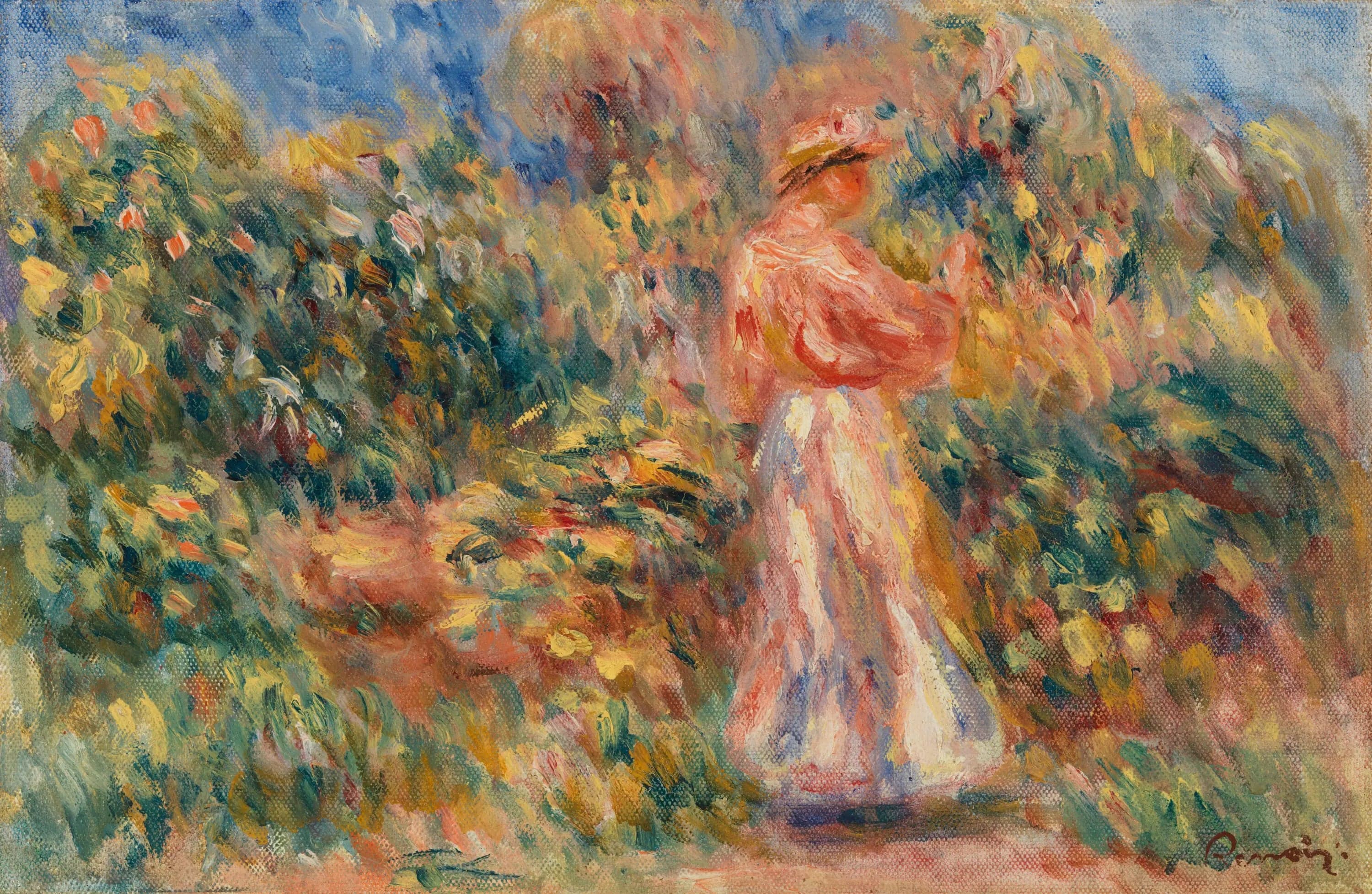 Landscape with Woman in Pink and White - Pierre