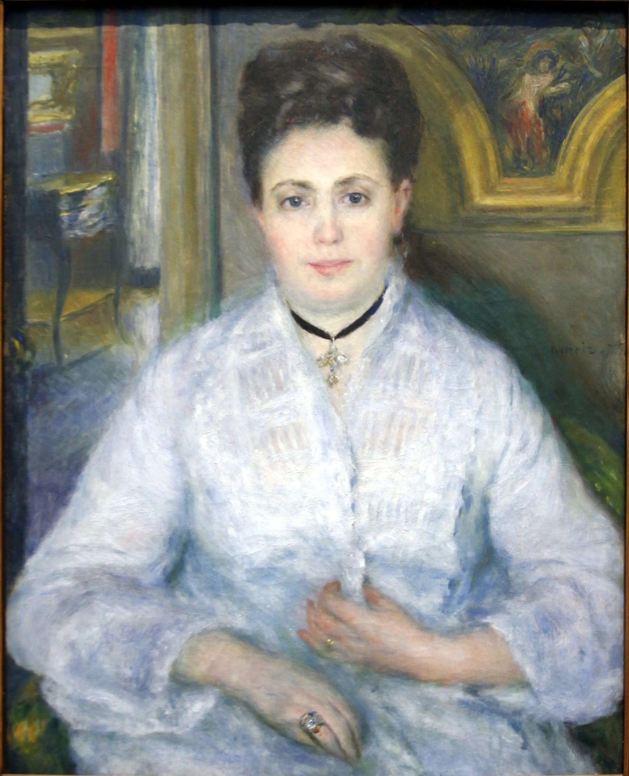 Portrait of Mme Chocquet in White - Pierre