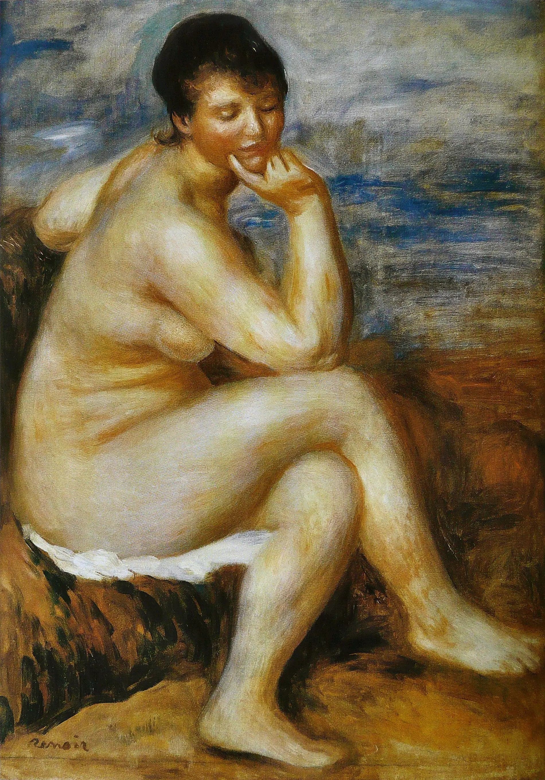 Seated Bather on a Rock - Pierre