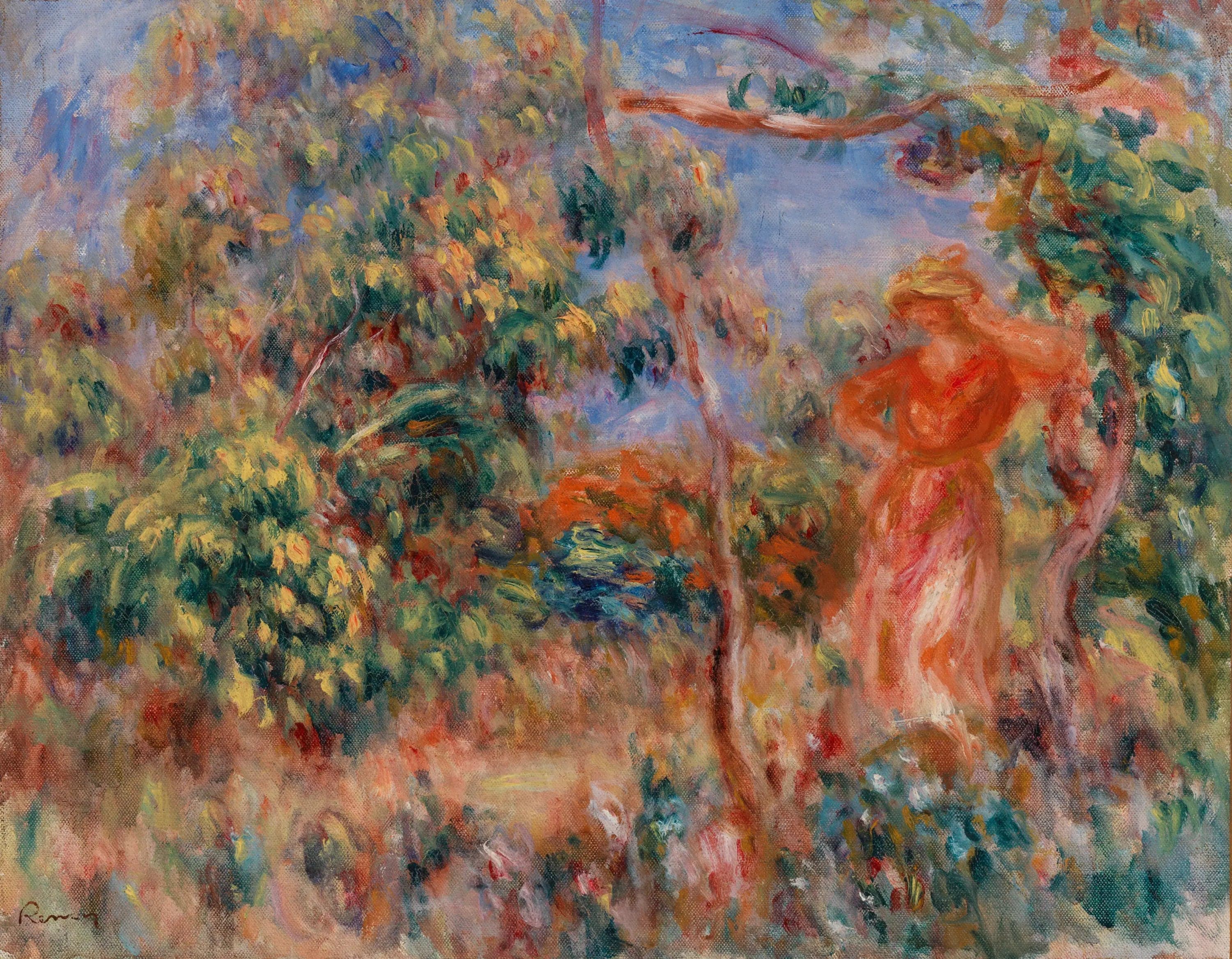 Woman in Red in a Landscape - Pierre