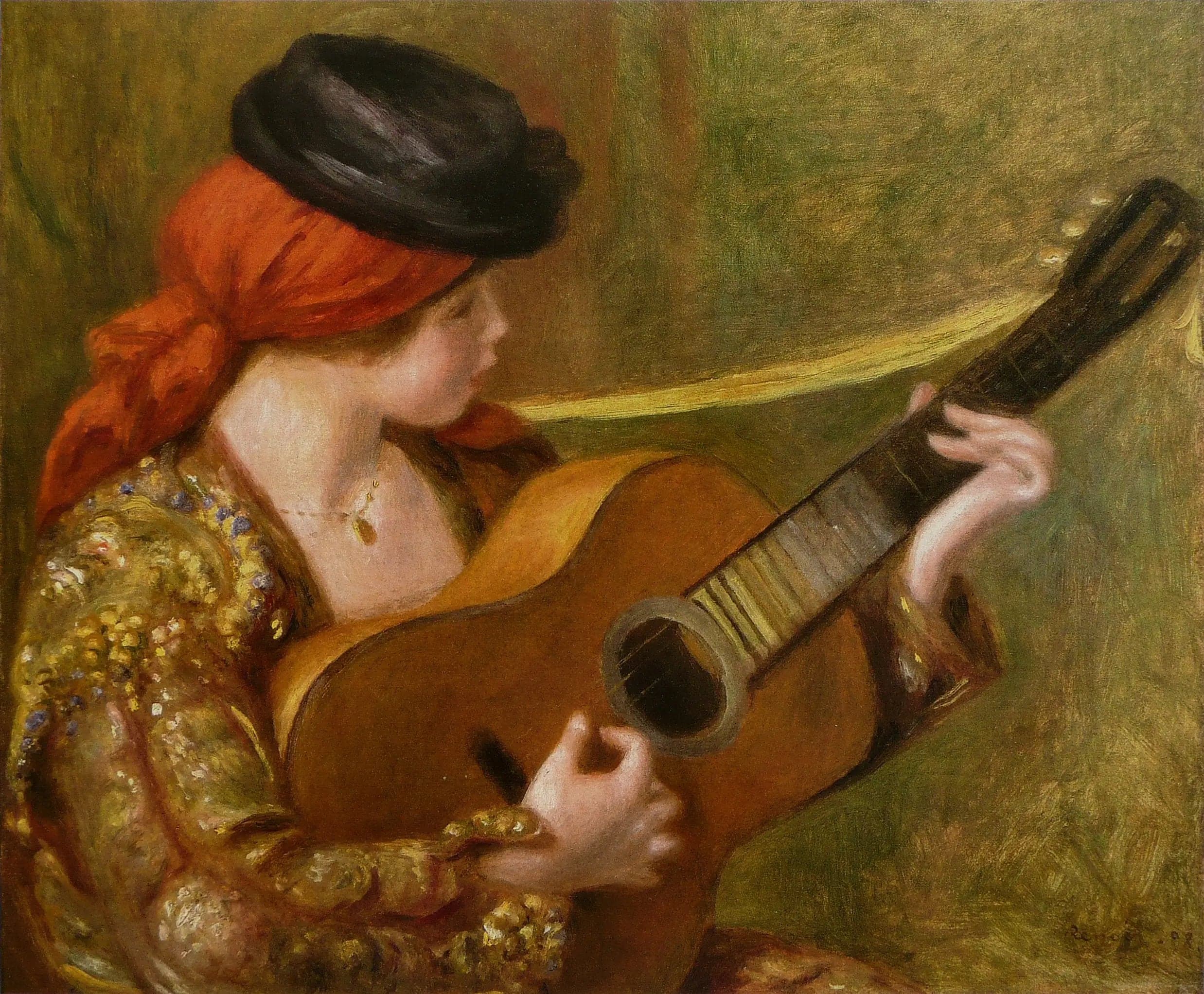 Young Spanish Woman with a Guitar - Pierre