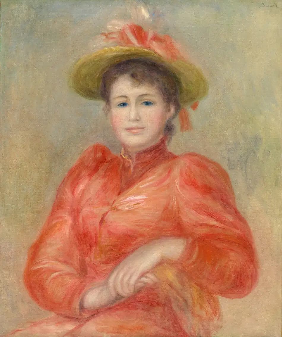 Young Woman in a Red Dress - Pierre