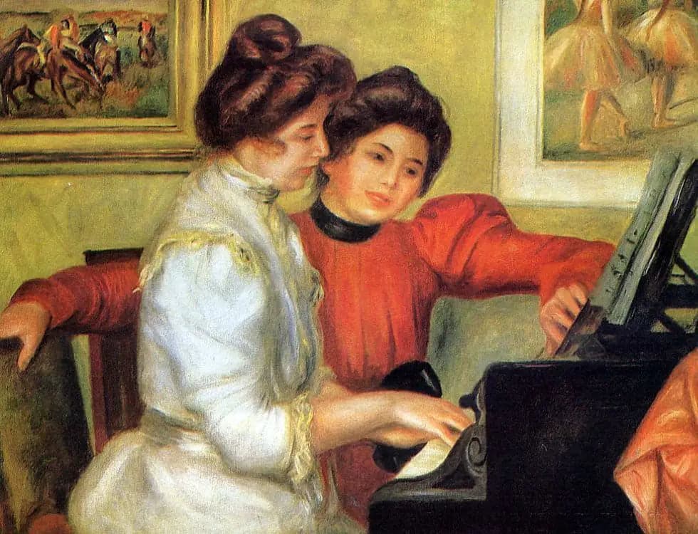 Yvonne and Christine Lerolle at the Piano - Pierre