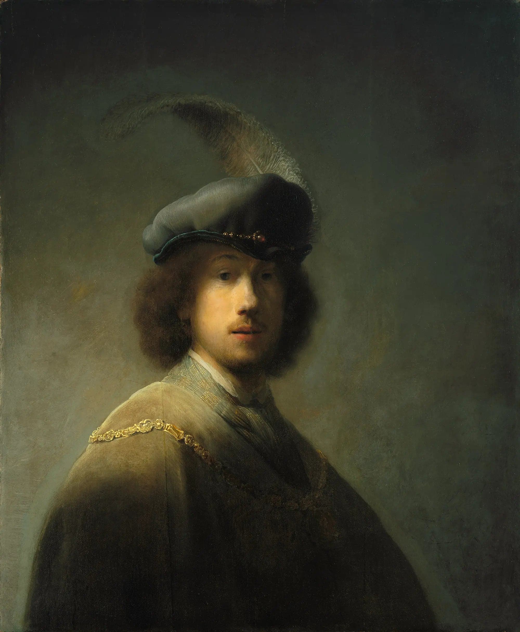 Self-Portrait with Feathered Beret