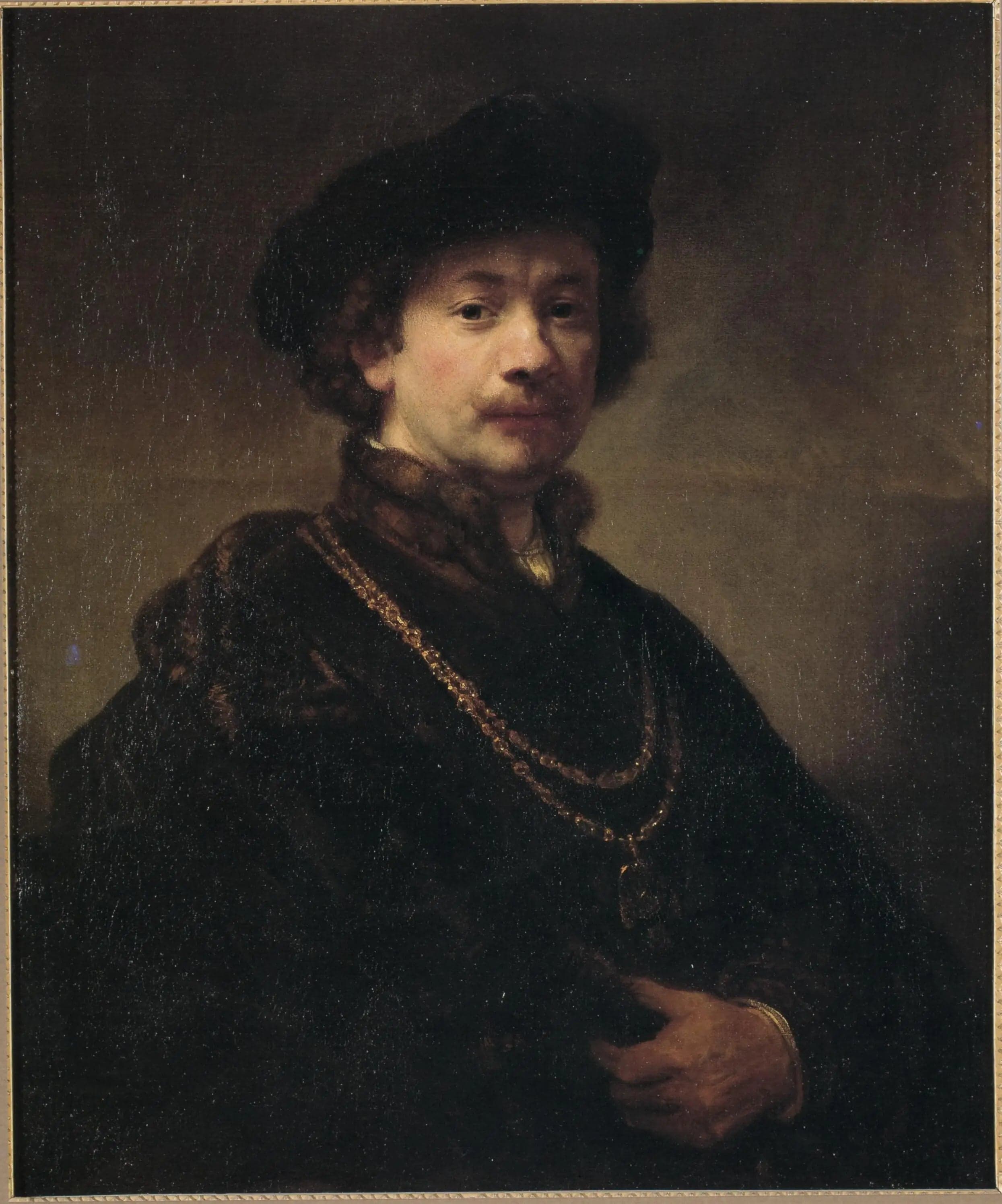 Self-Portrait with a Beret, a Gold Chain, and a Medal