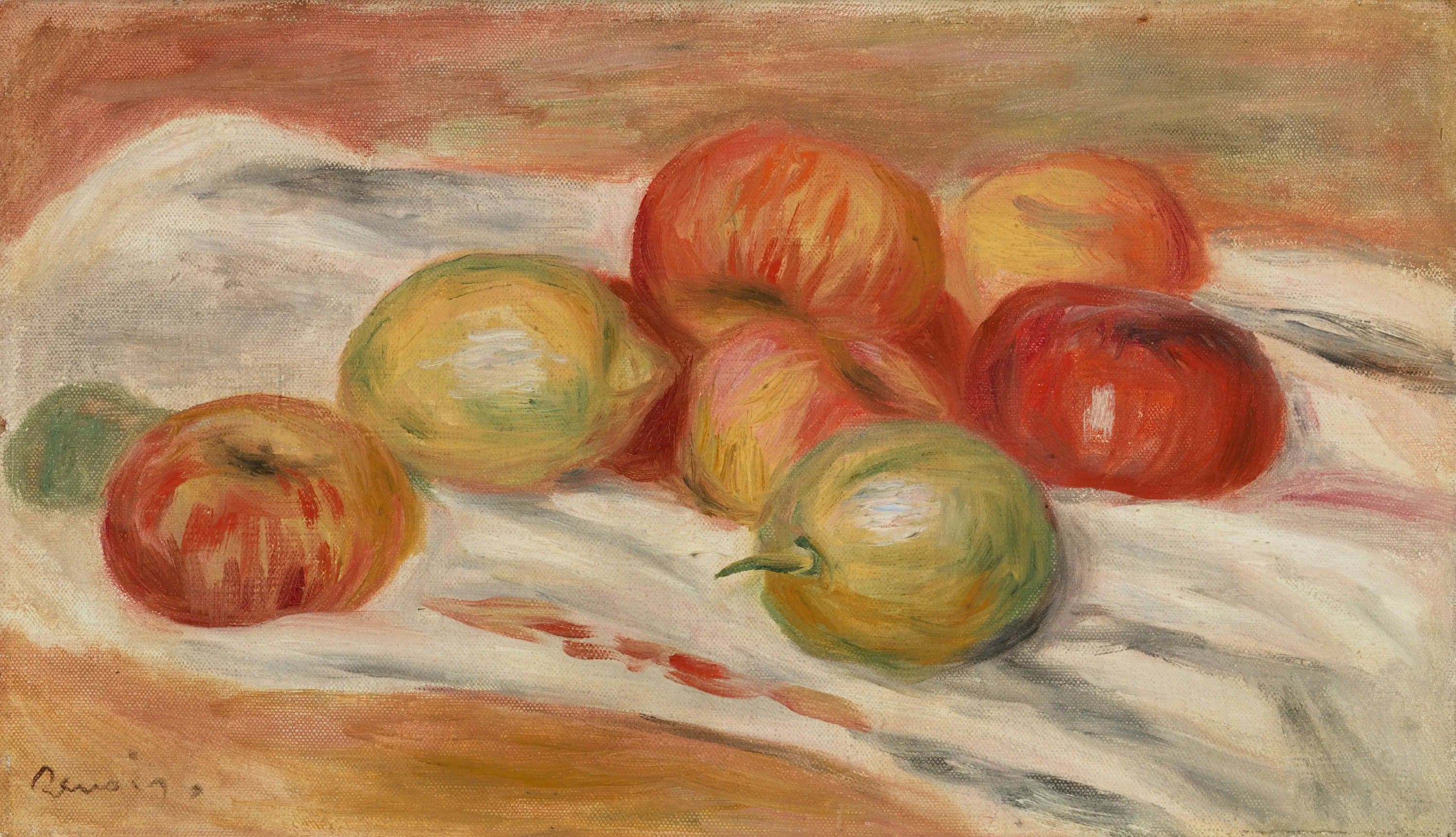 Apples and Lemons on a Tablecloth - Pierre