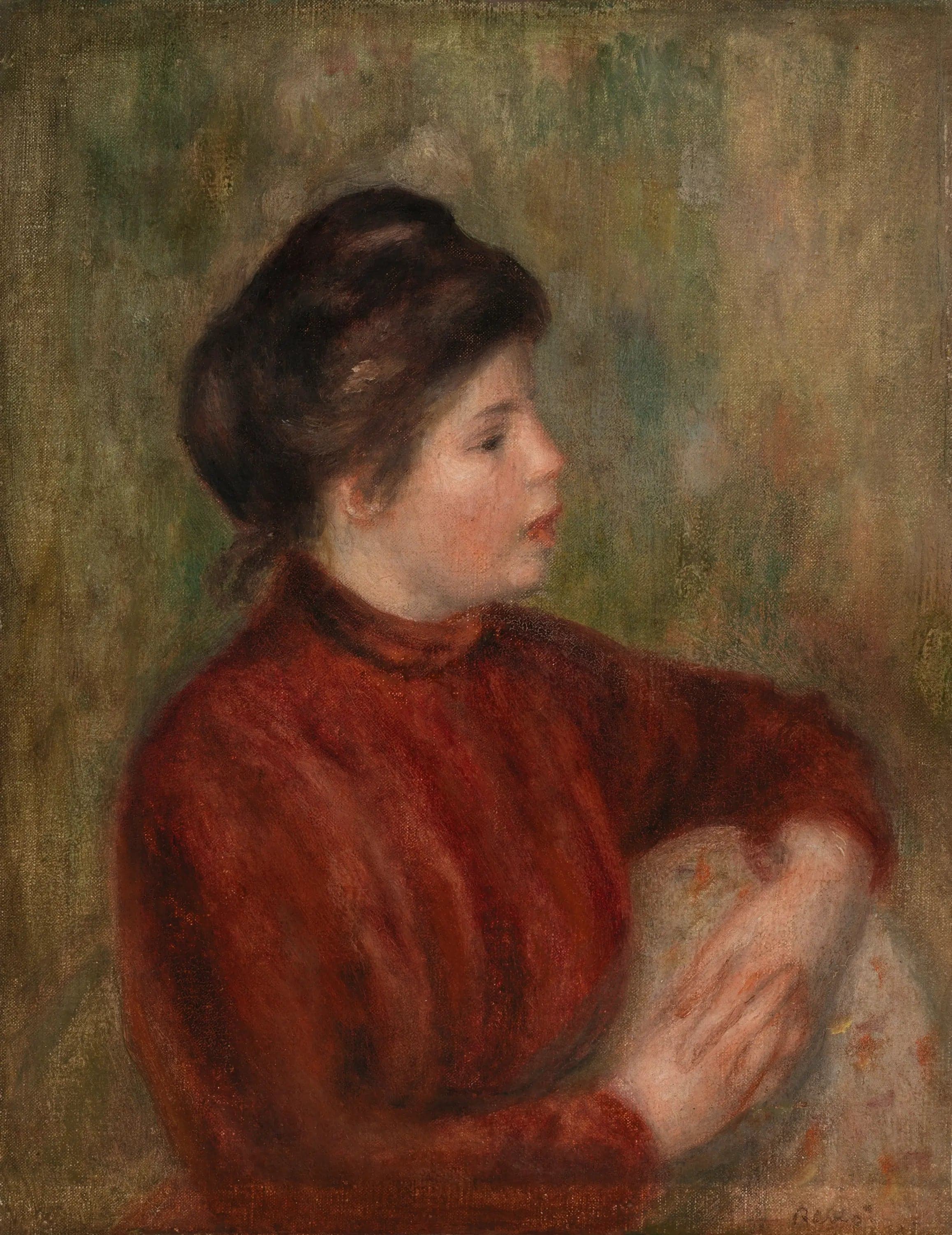 Woman Leaning on a Chair - Pierre