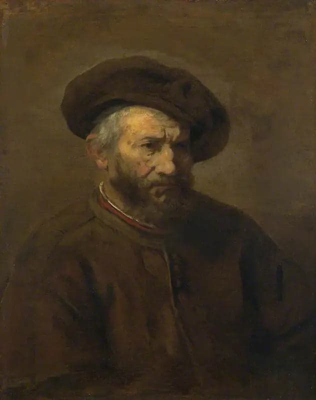 Half-figure of a bearded man with a beret