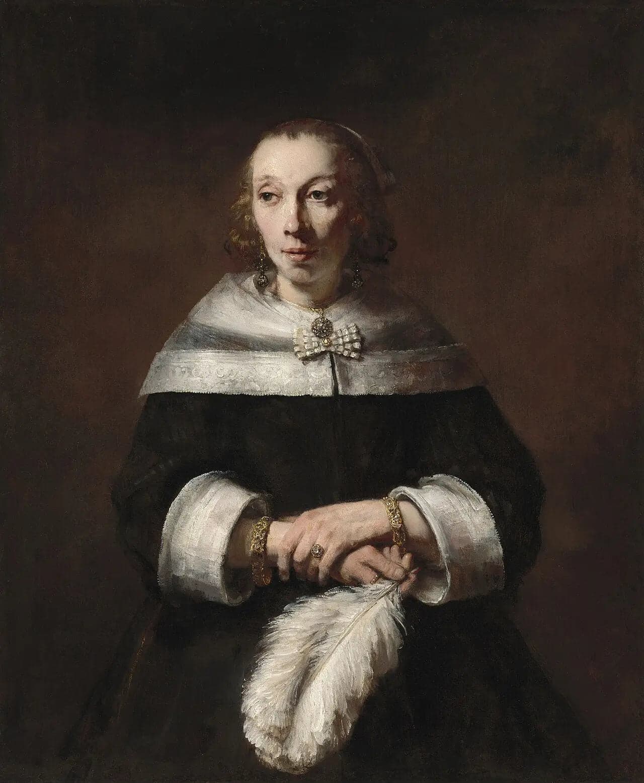 Portrait of a Woman with an Ostrich Feather Fan