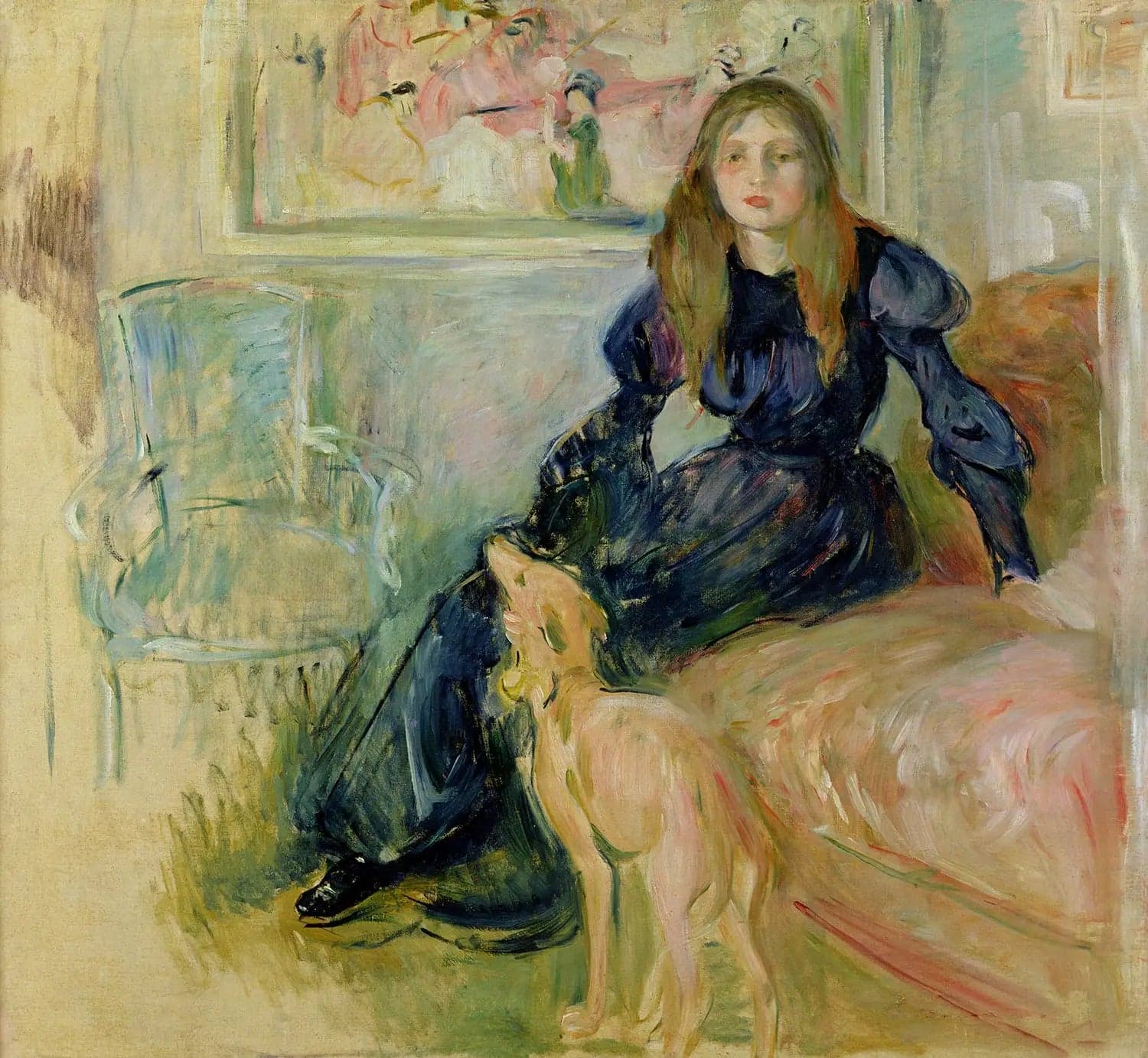 Julie Manet and her whippet Laërte