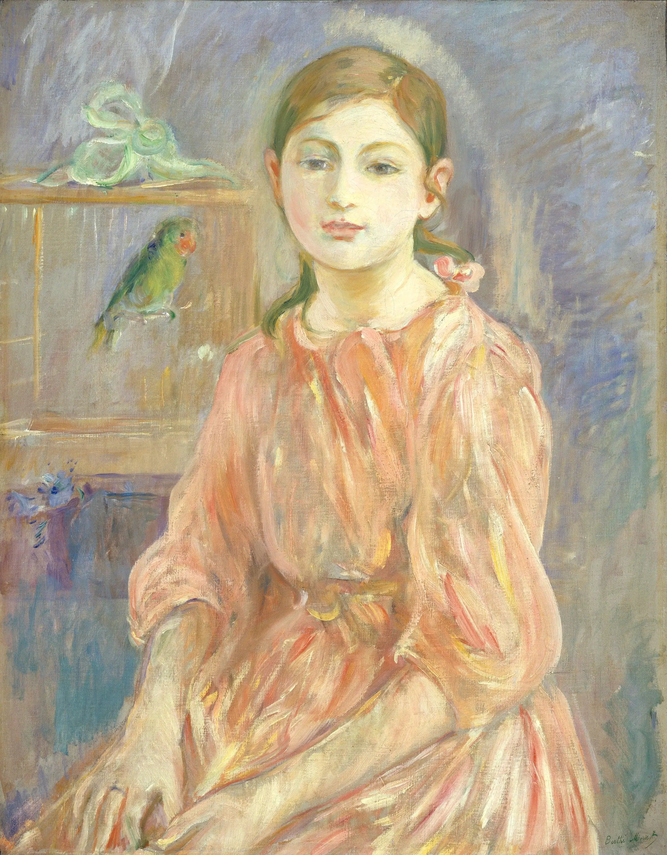 The Artist's Daughter with a Parakeet