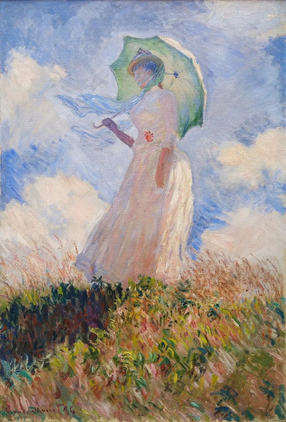 Woman with a Parasol Facing Left