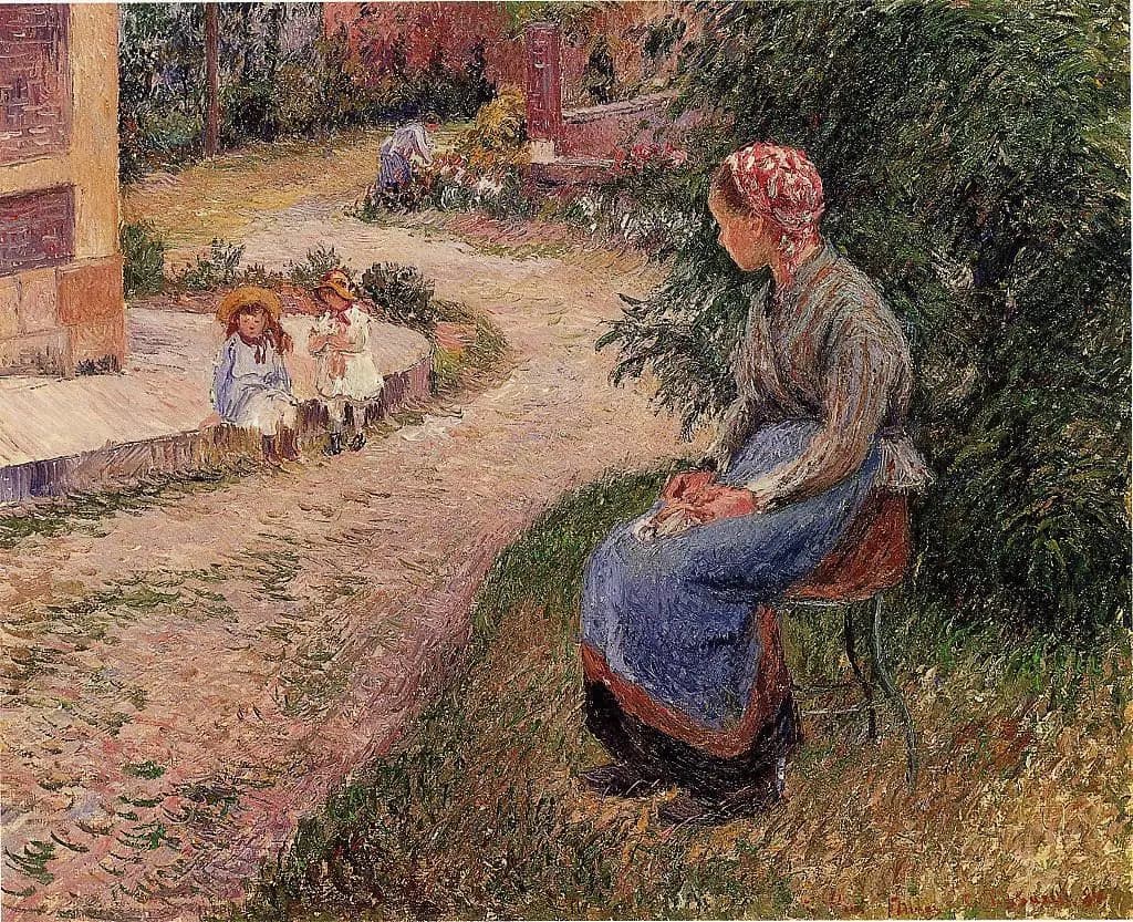 A servant sitting in the garden of Eragny