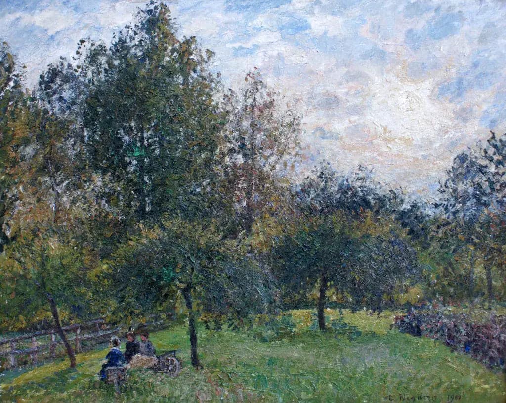 Apple Trees and Poplars at Sunset, Eragny