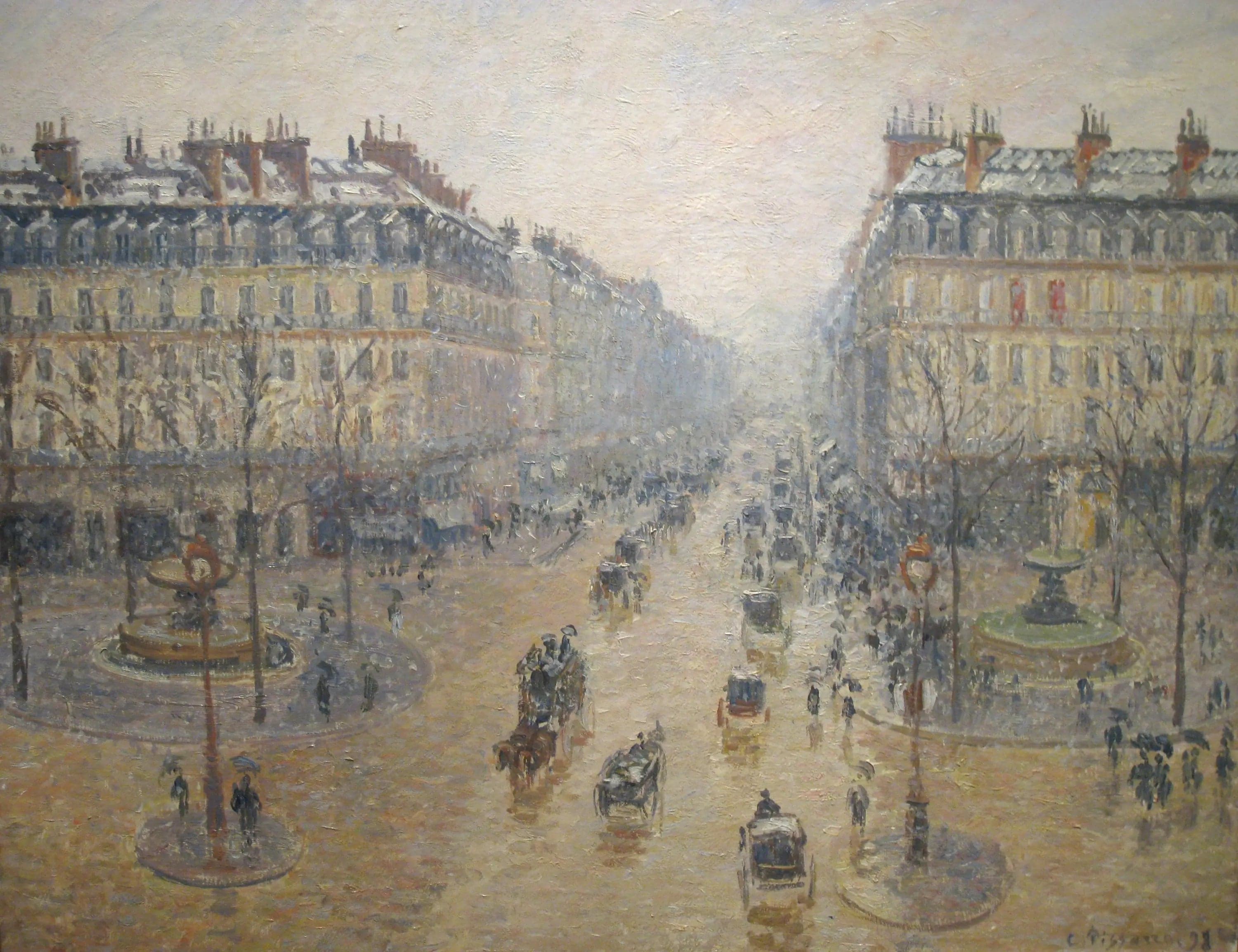 Avenue de l'Opéra, snow effect, in the morning