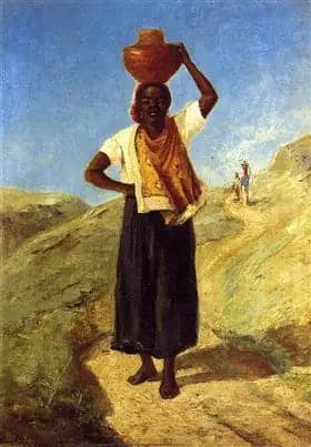 Black Woman Carrying a Jug on Her Head