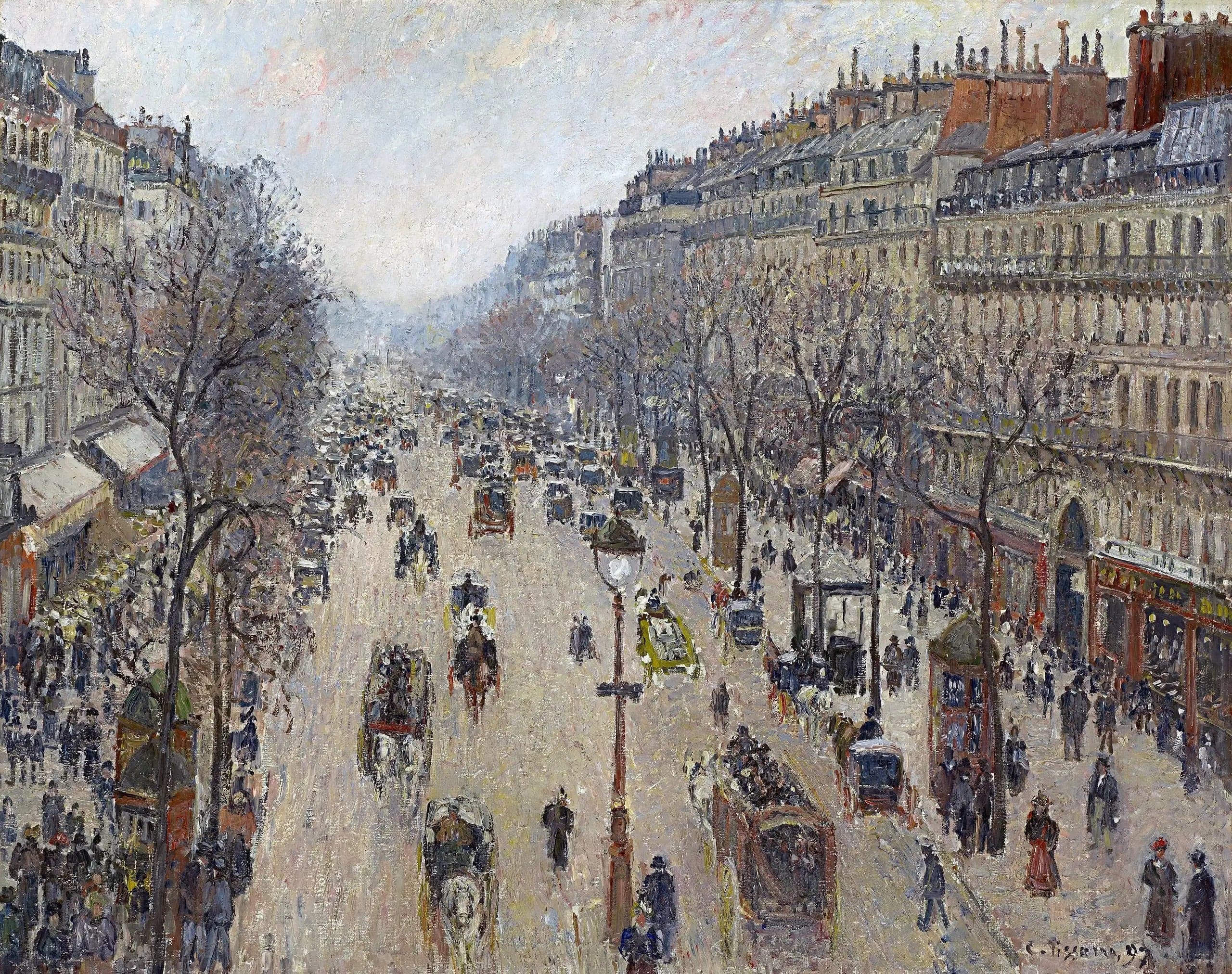 Boulevard Montmartre, Morning, Gray Weather