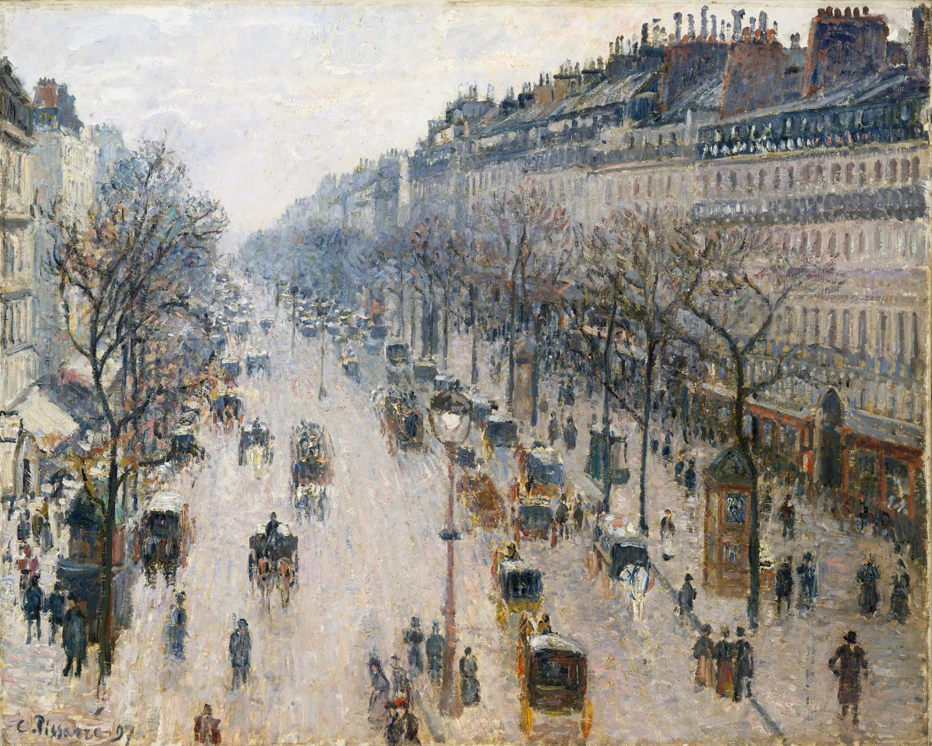 Boulevard Montmartre on a Winter Morning