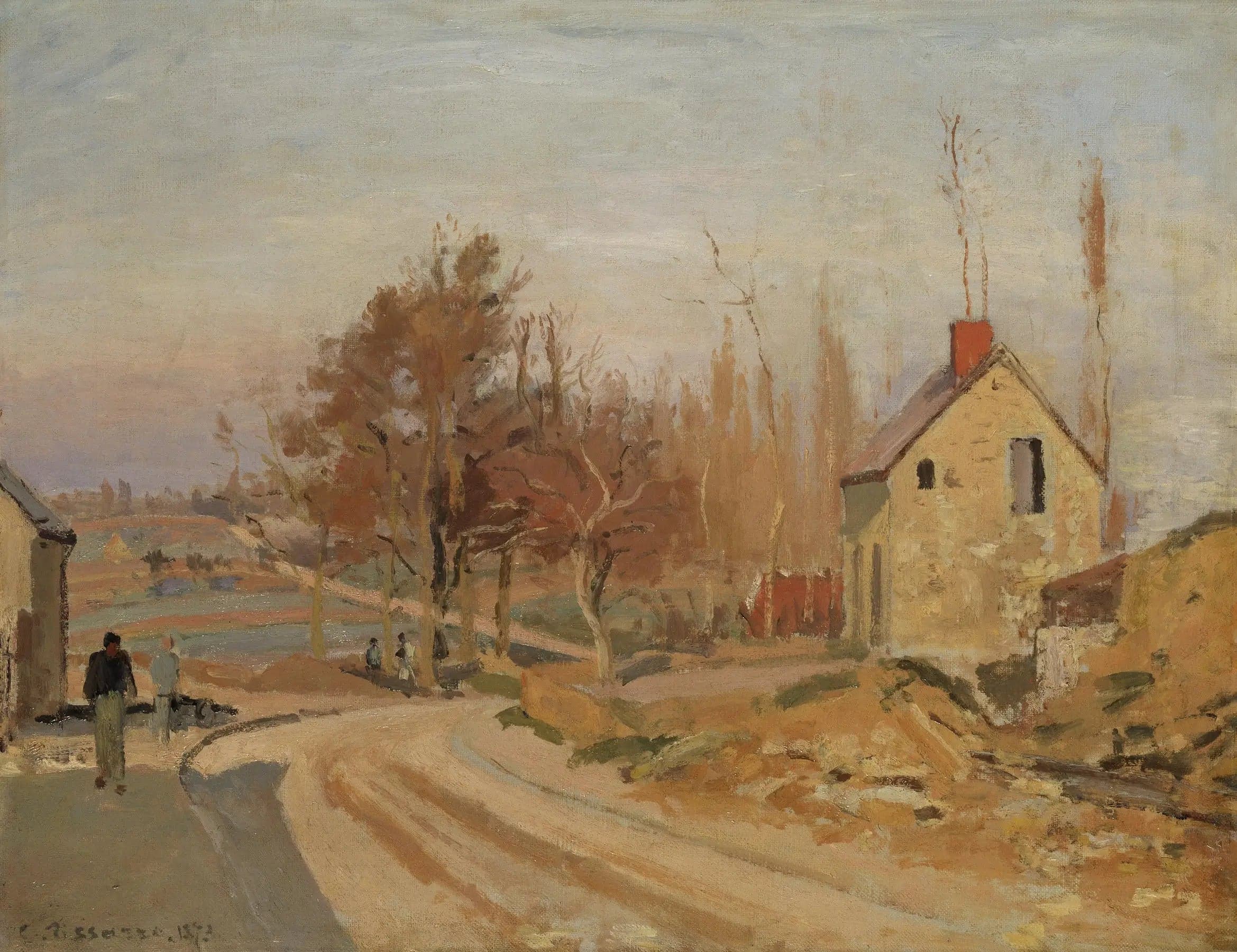 Osny Road to Pontoise, white frost