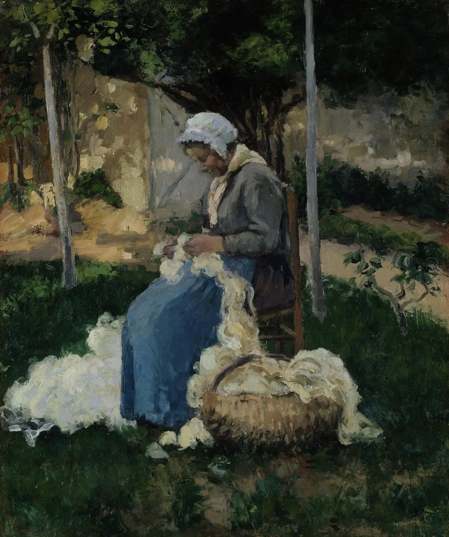 Peasant Untangling Wool