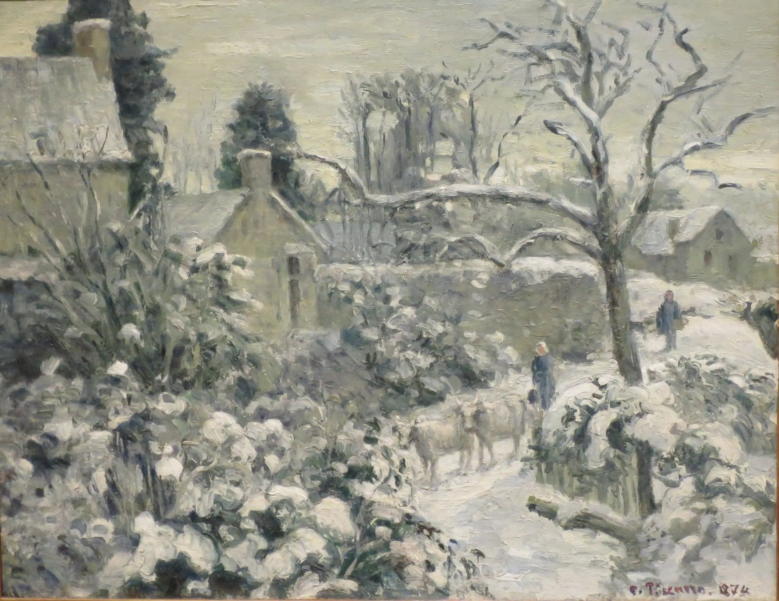 Snowy Landscape with Cows at Montfoucault