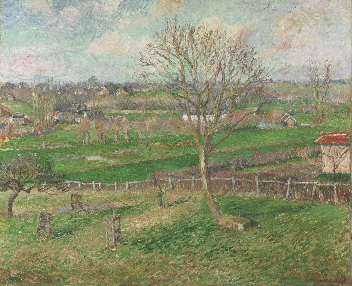 The Field and the Large Walnut in Winter, Eragny