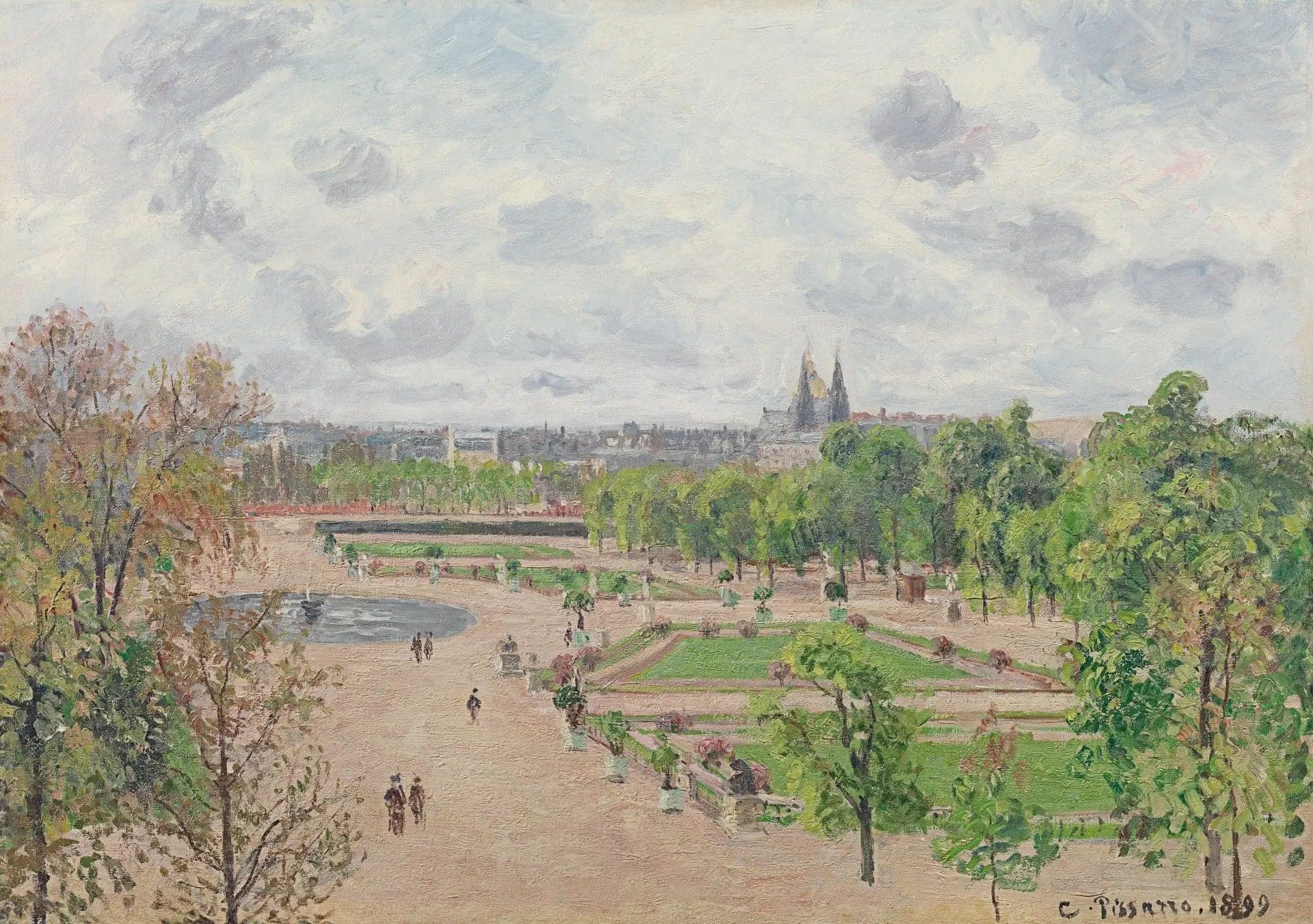 The Jardin des Tuileries, matinée de printemps, gris weather