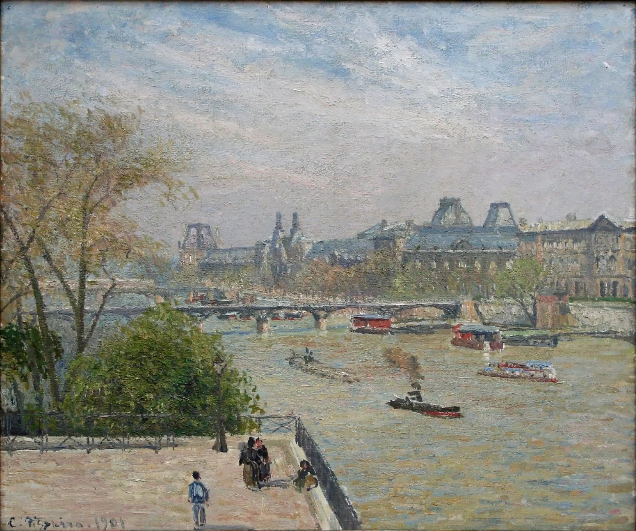 The Louvre, spring, morning, sun