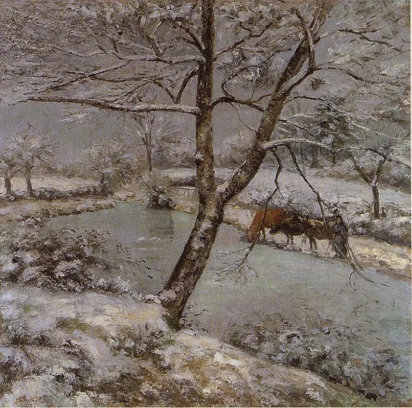 The Pond of Montfoucault in Winter, Snow Effect