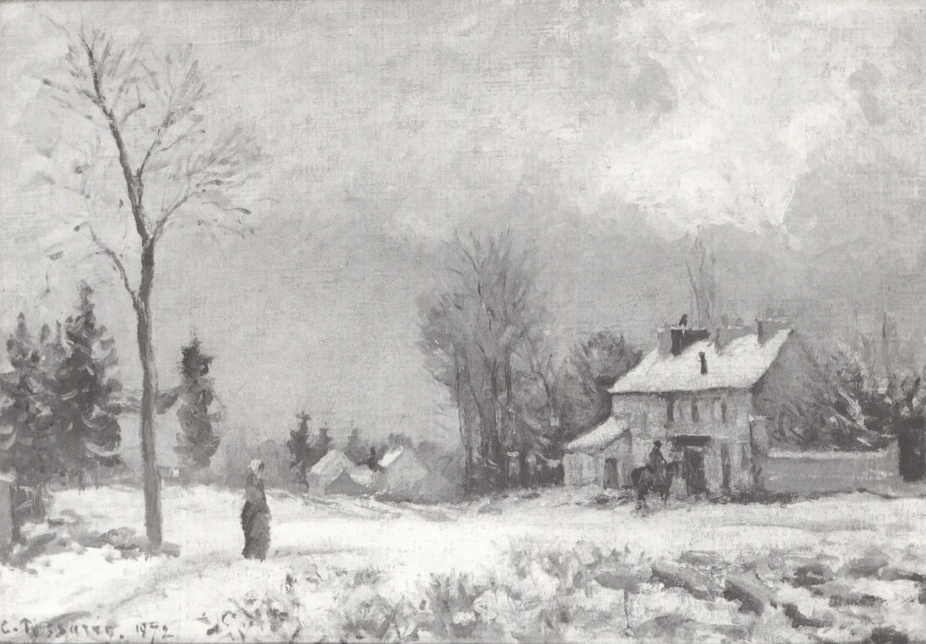 The Post Relay, Versailles Road, Louveciennes, Snow