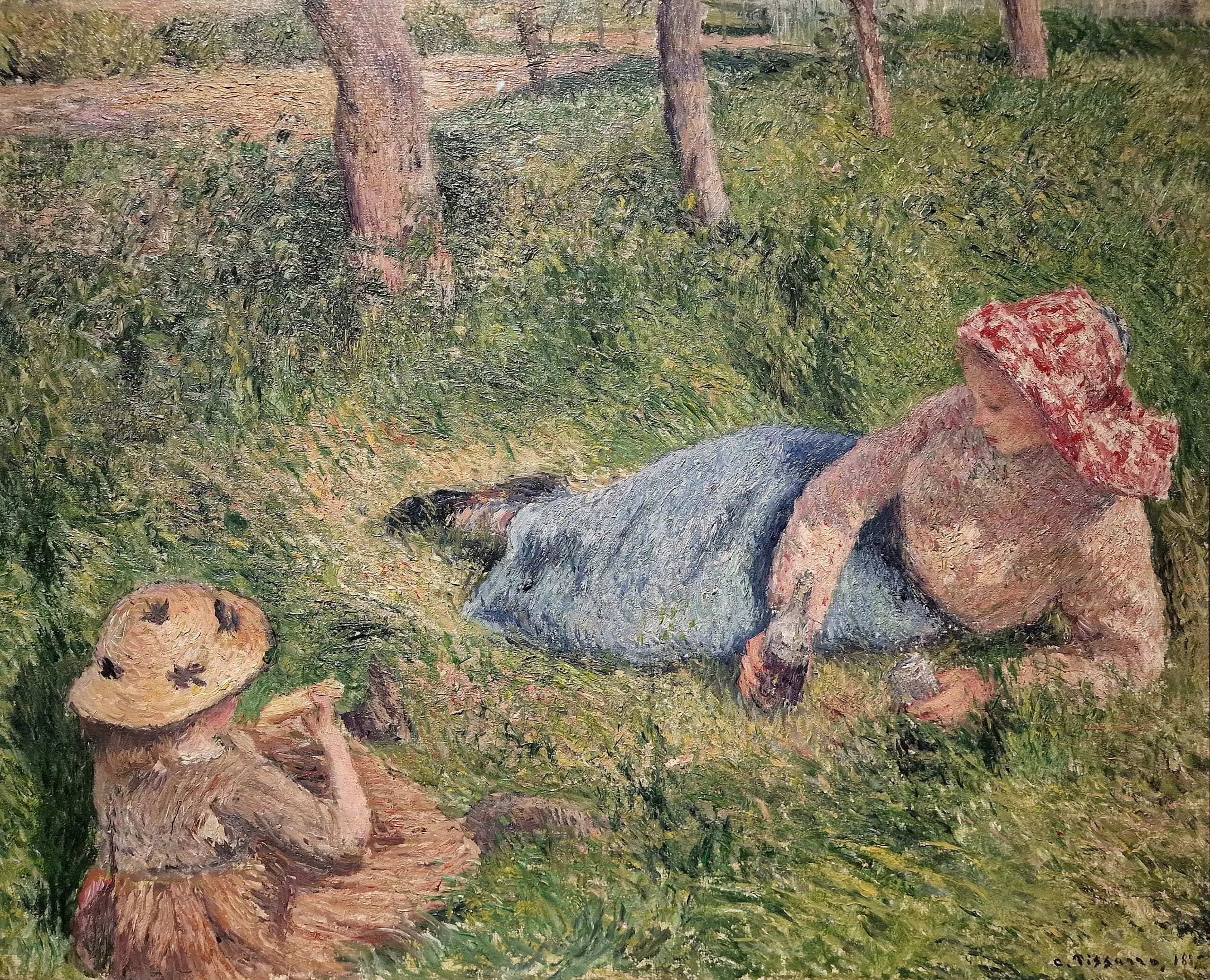 The Snack, Child and Young Peasant Girl at Rest