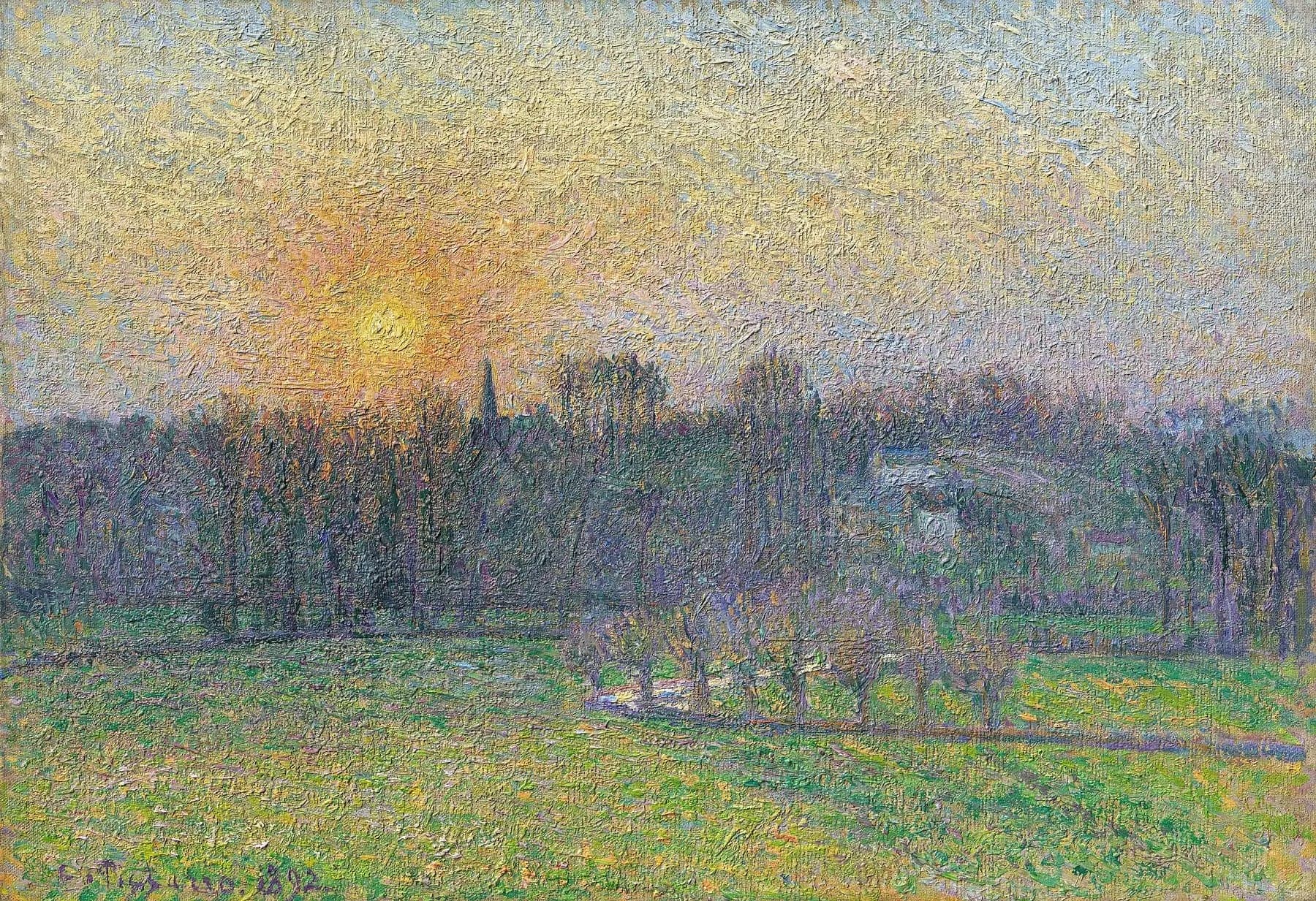 View of Bazincourt, sunset