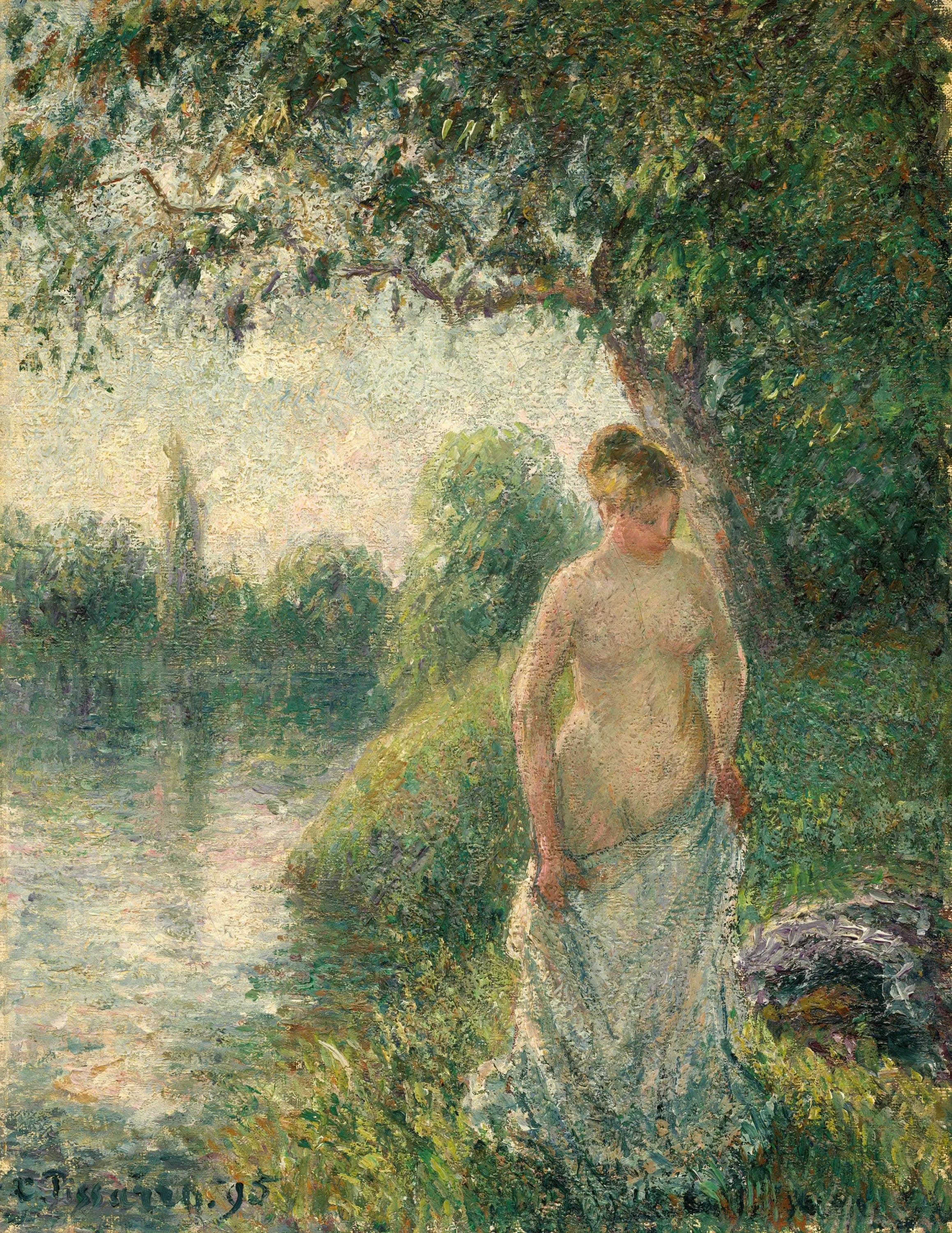 Young Naked Peasant Woman Standing
