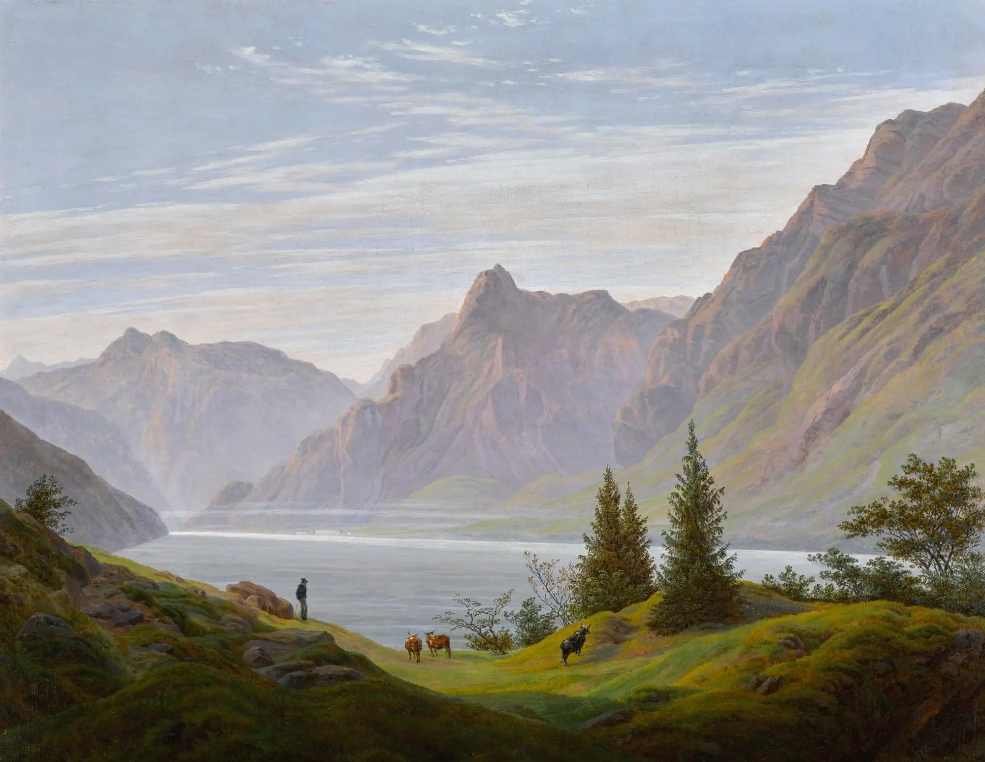 Mountain Lake Landscape, Morning