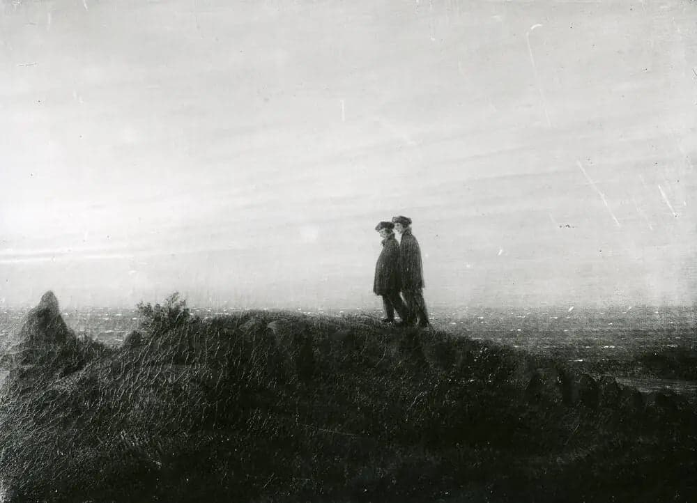 Two Hikers on the Beach