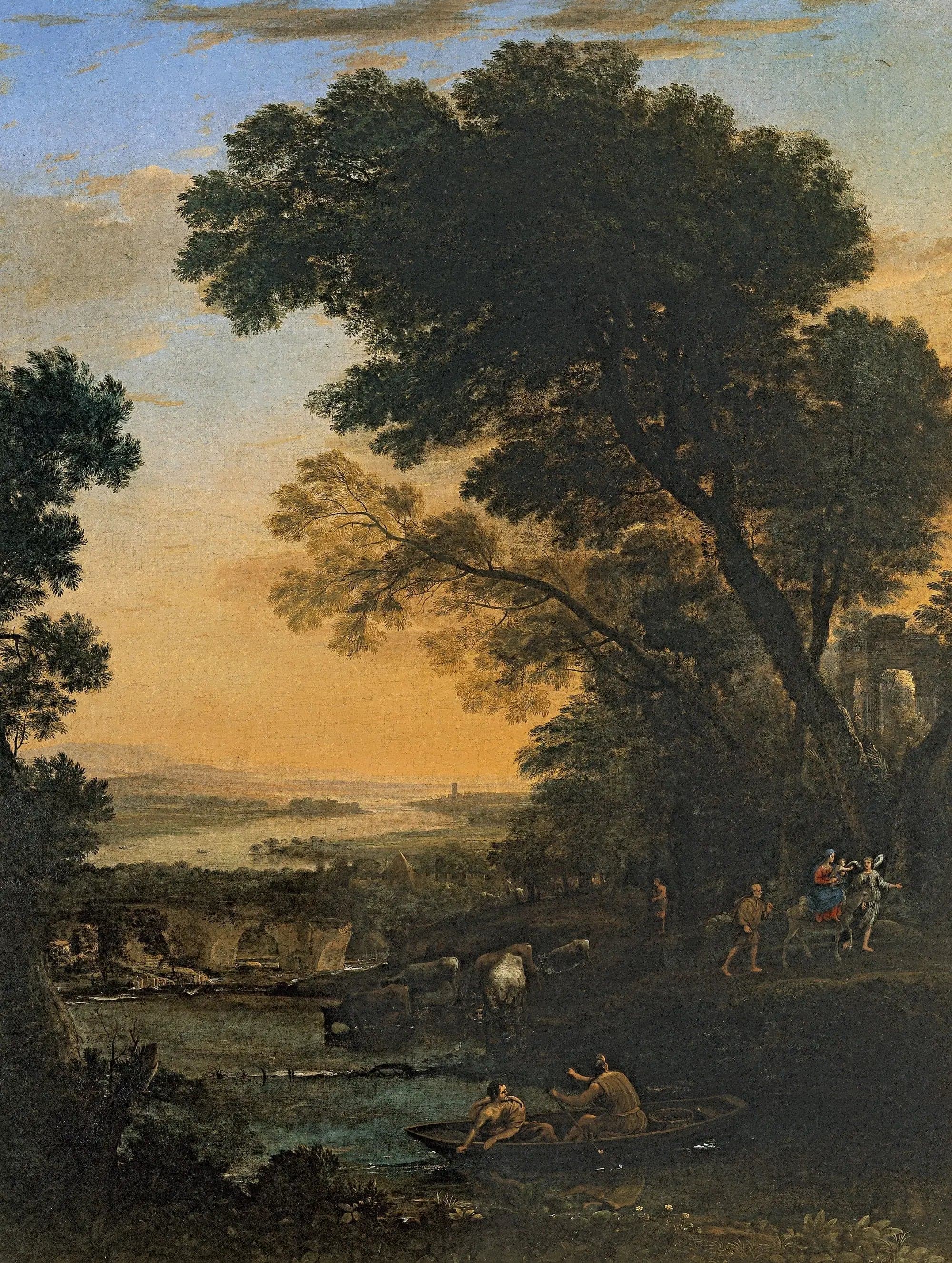 Idyllic landscape with the Flight into Egypt