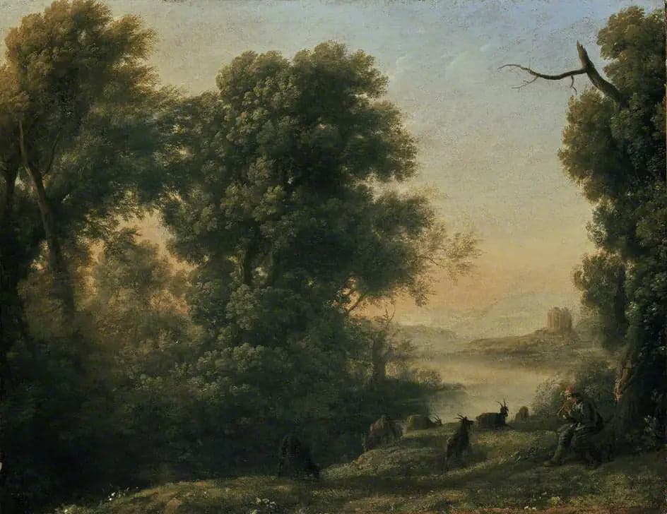 Landscape with a goatherd