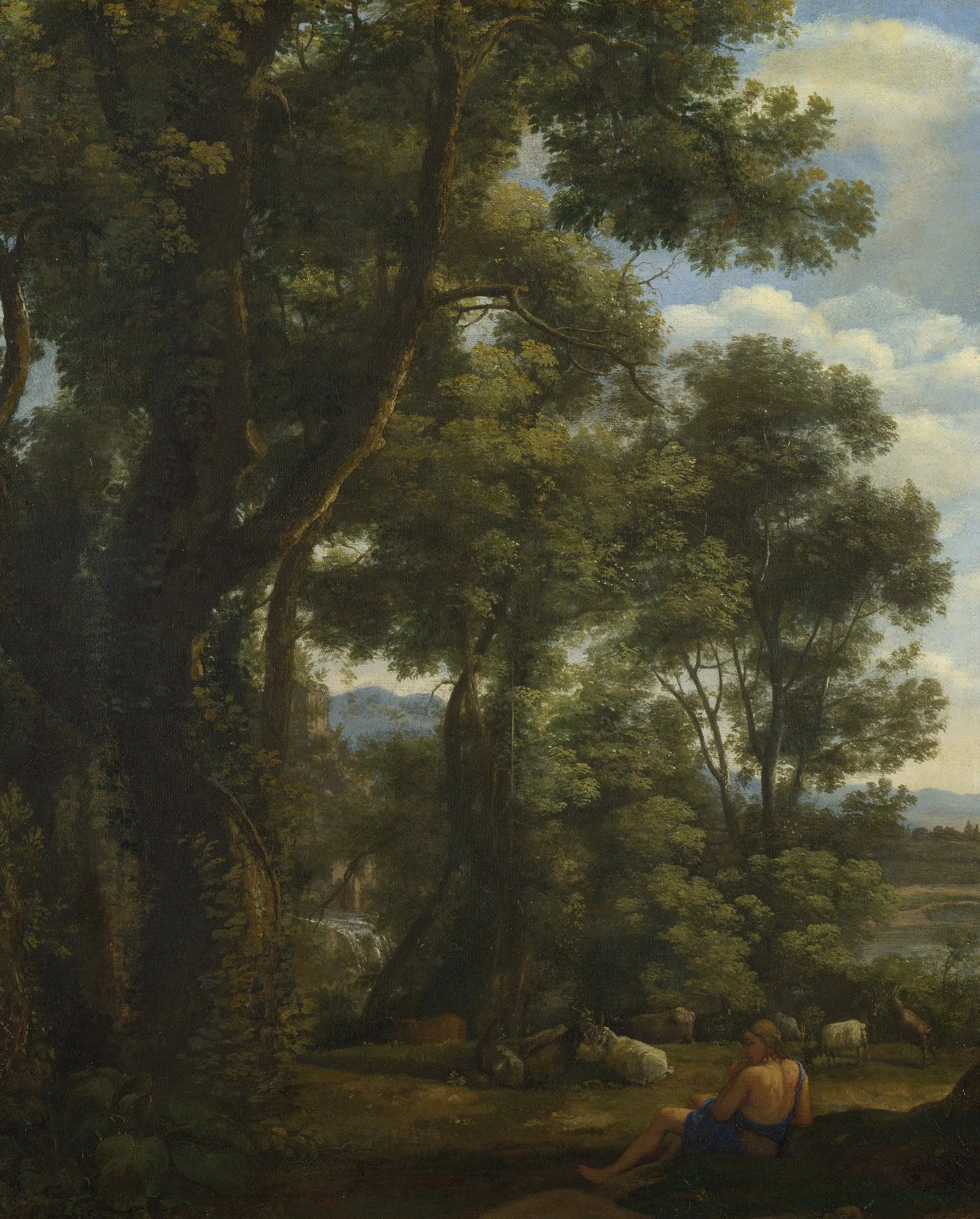 Landscape with a goatherd and goats