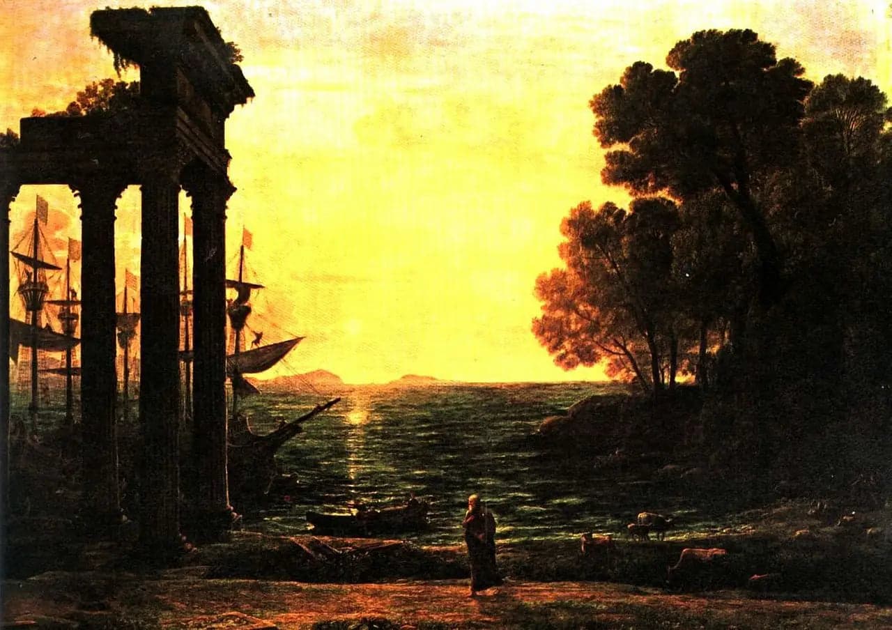 Marine landscape with Ézéchiel weeping over the ruins of Tyre