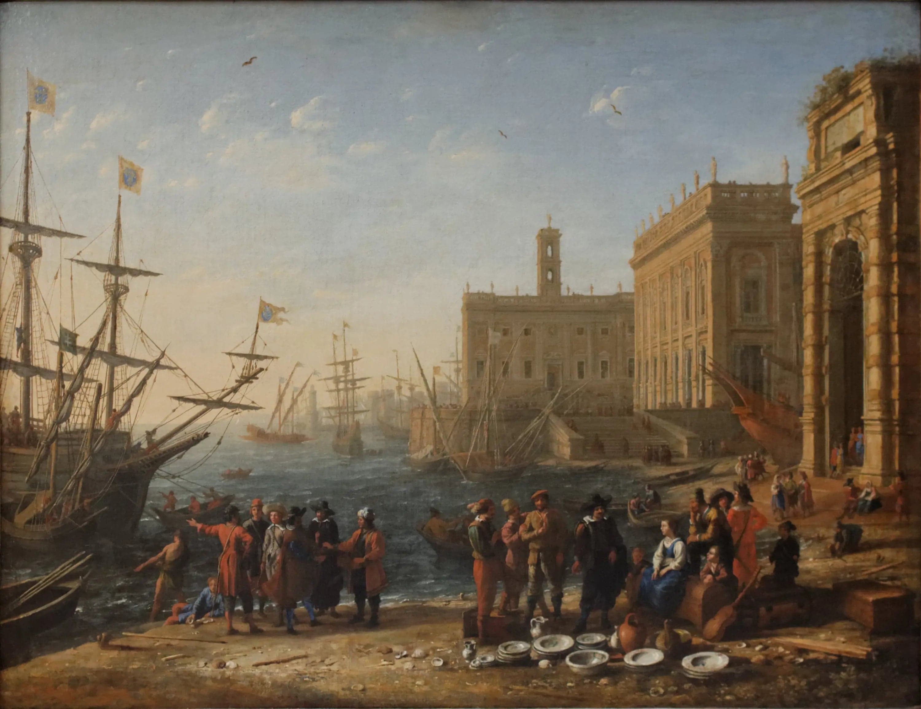 View of a port with the Capitol