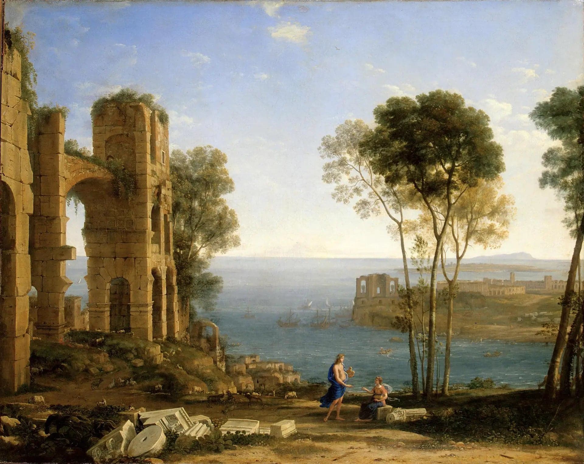 View of the coast with Apollo and the Cumaean Sibyl
