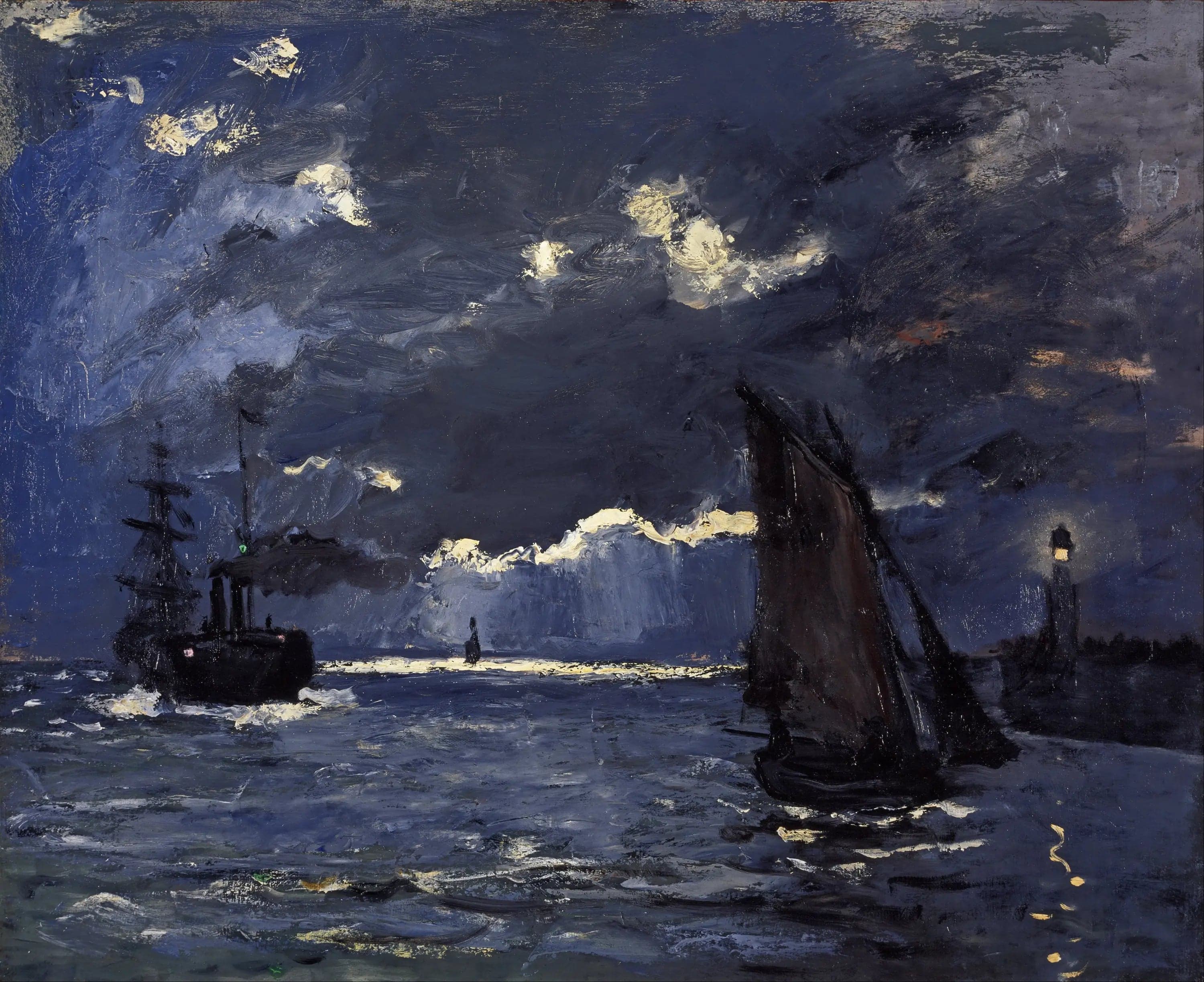 A seascape, in the moonlight