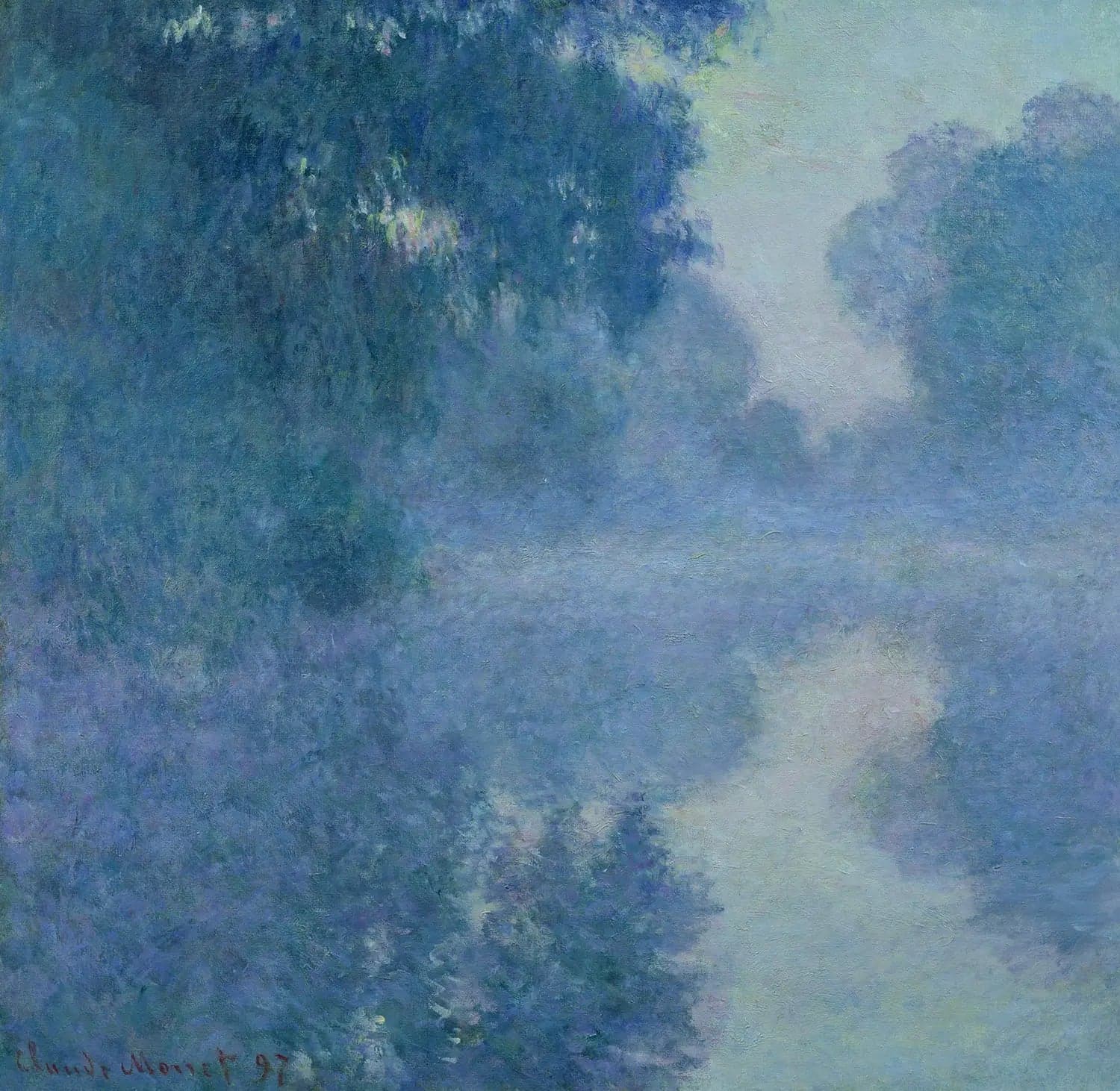 Arm of the Seine near Giverny, rising sun