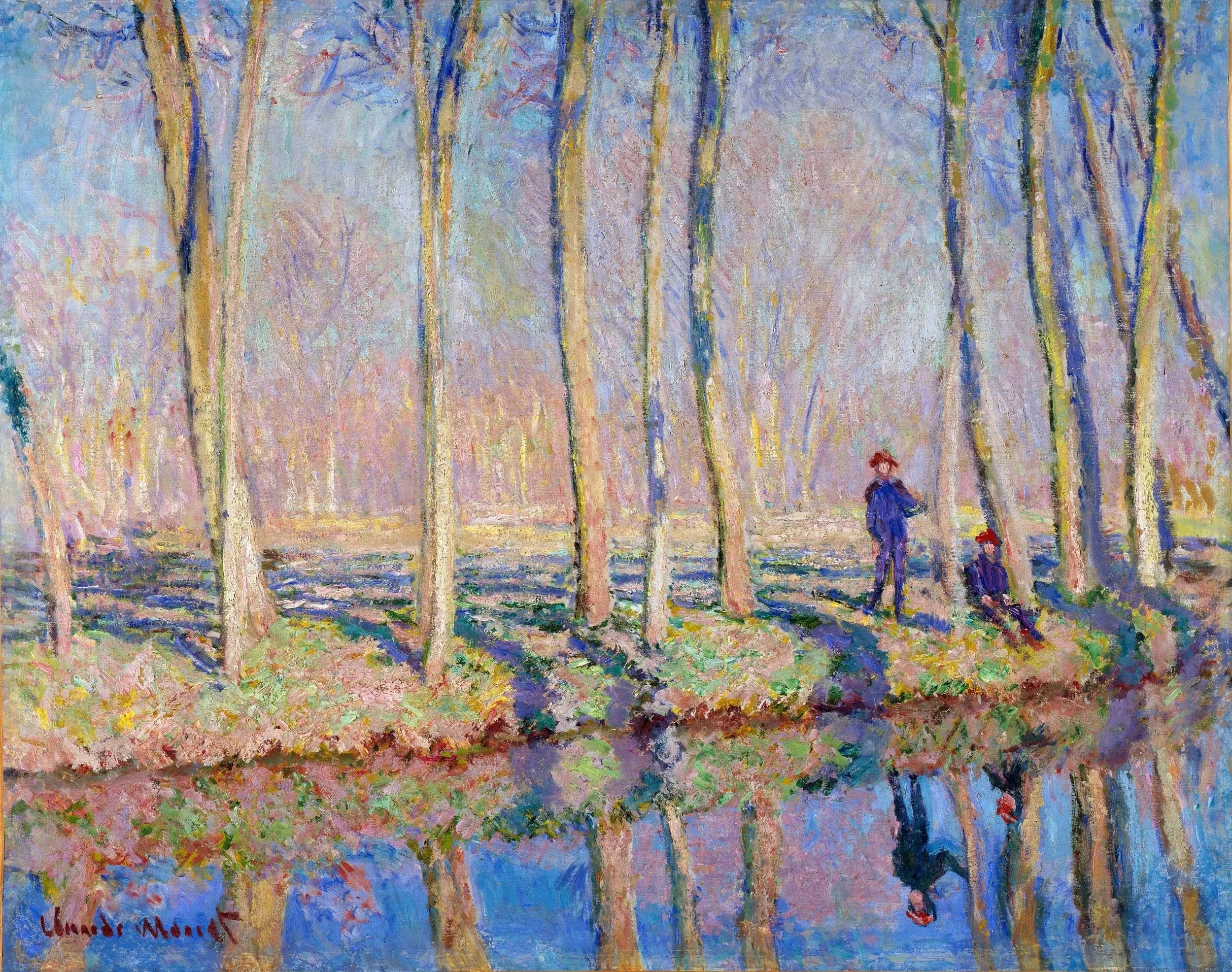 Jean-Pierre Hoschedé and Michel Monet on the banks of the Epte