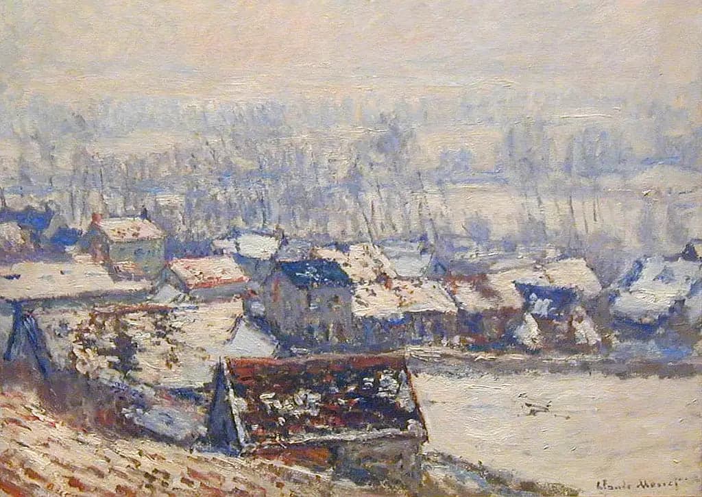 Landscape at Giverny, snow effect