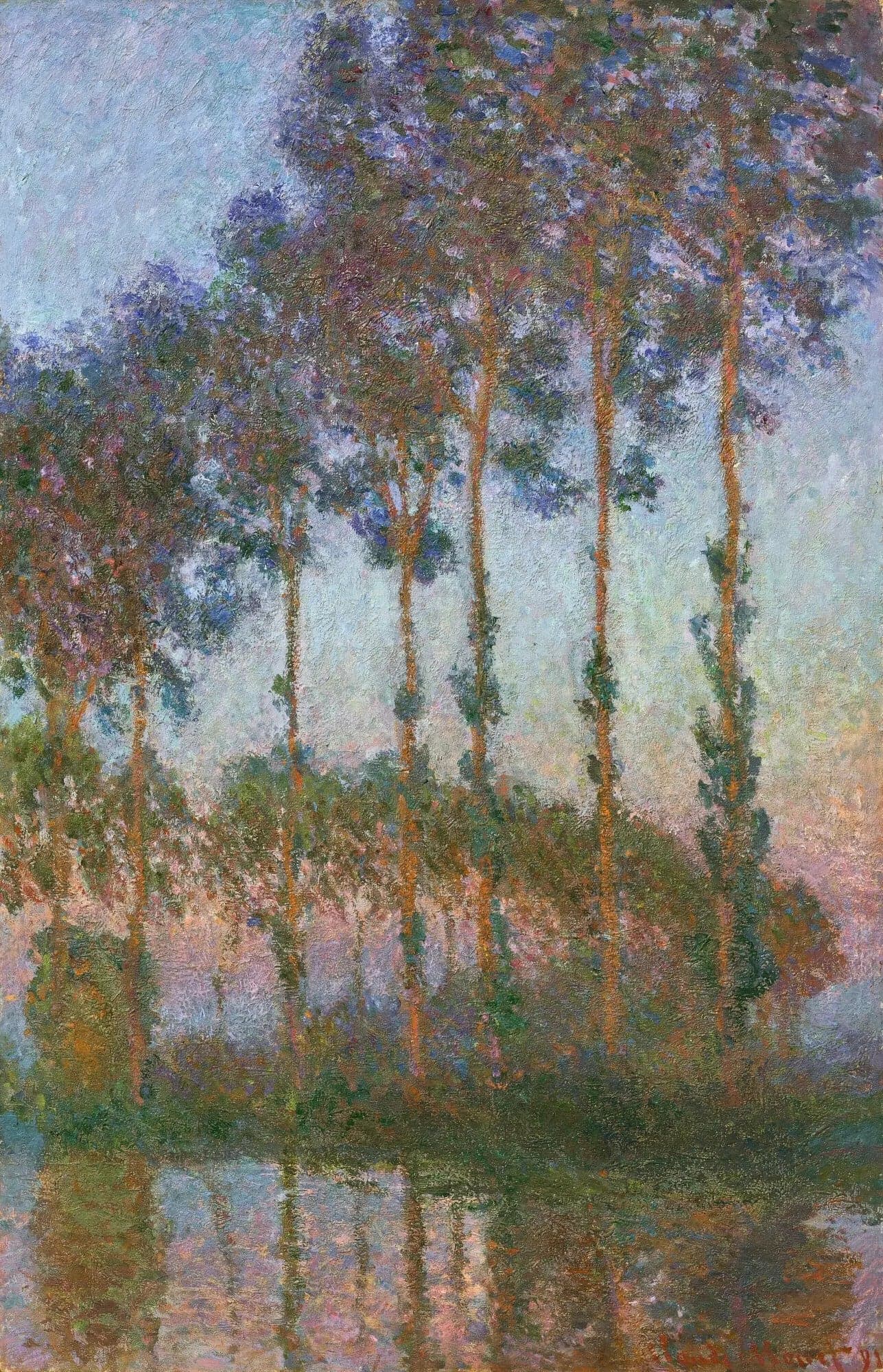 Poplars on the Banks of the Epte, Twilight