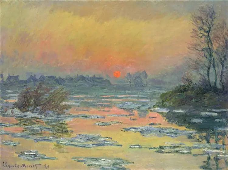 Sunset on the Seine in Winter